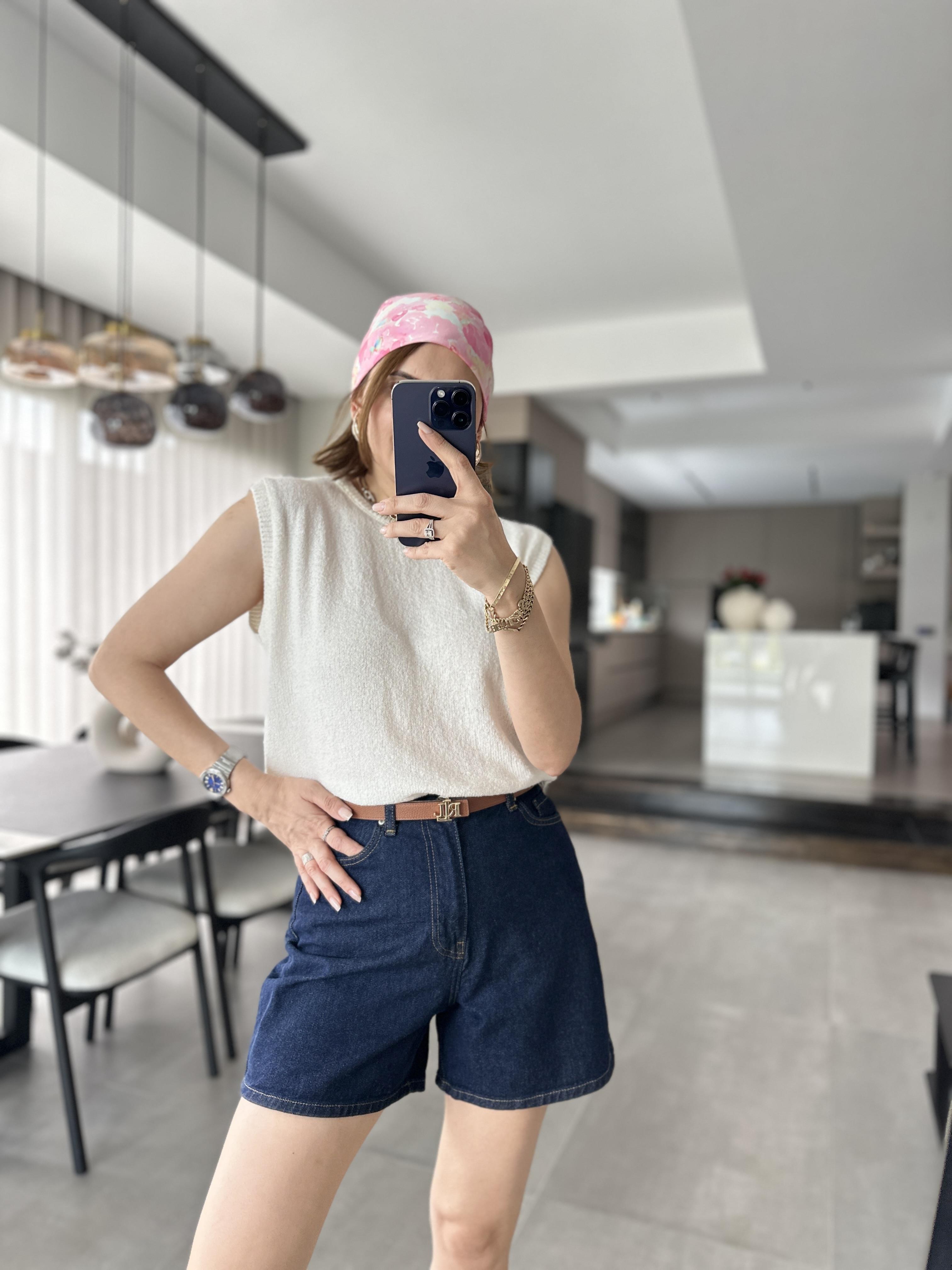 Beyaz Kolsuz Merserize Bluz