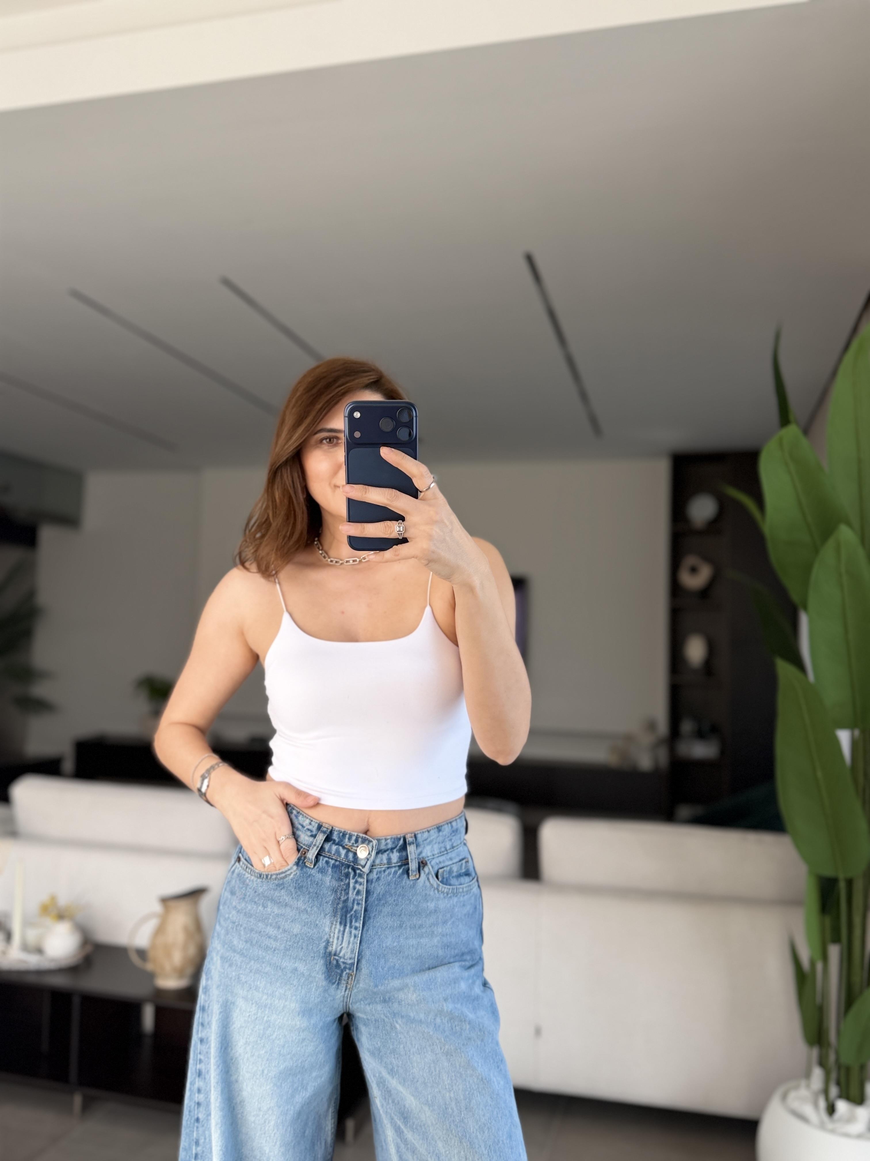 Beyaz Vallere İp Askılı Atlet