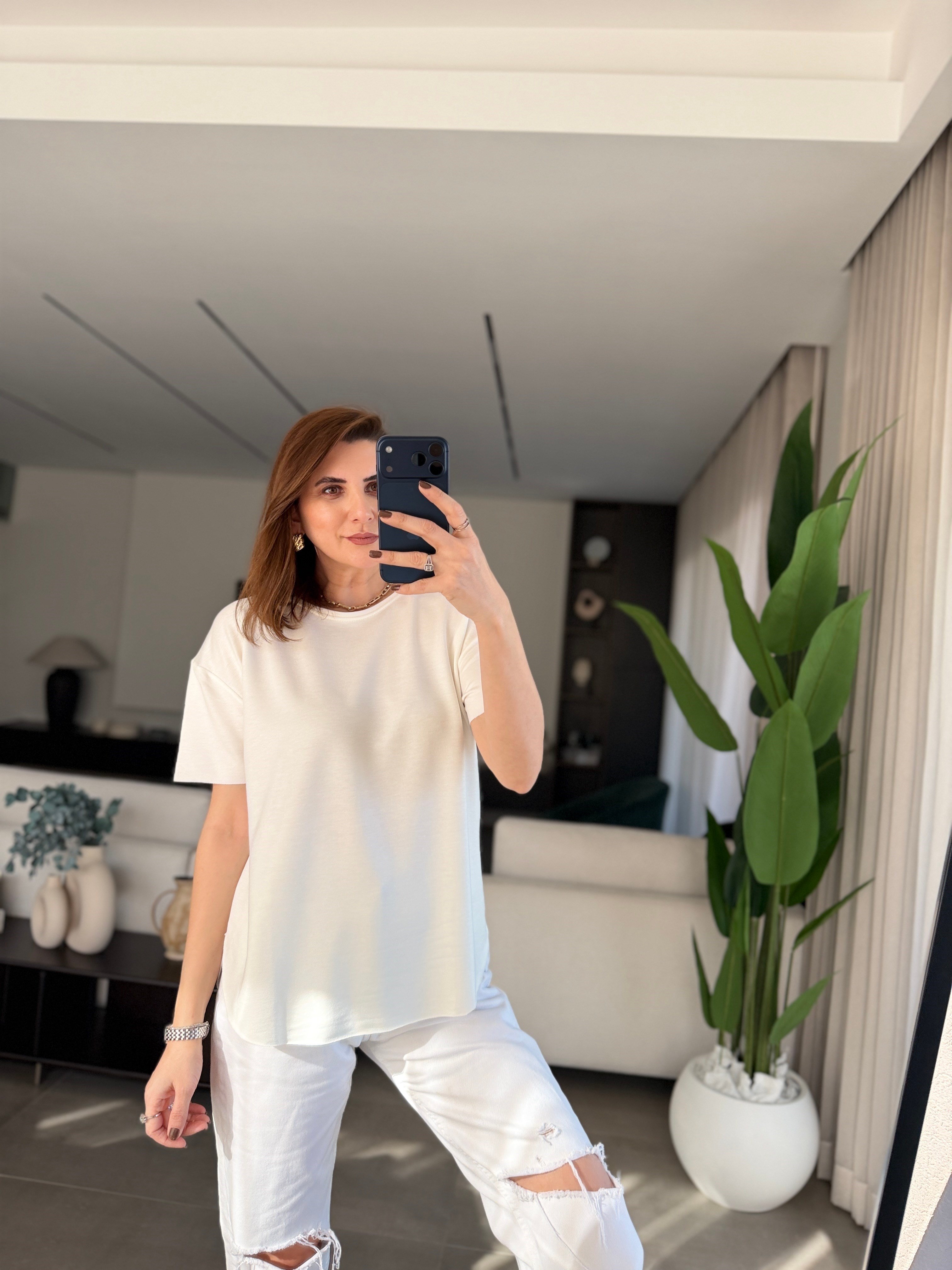 Beyaz Versa Basic T-shirt