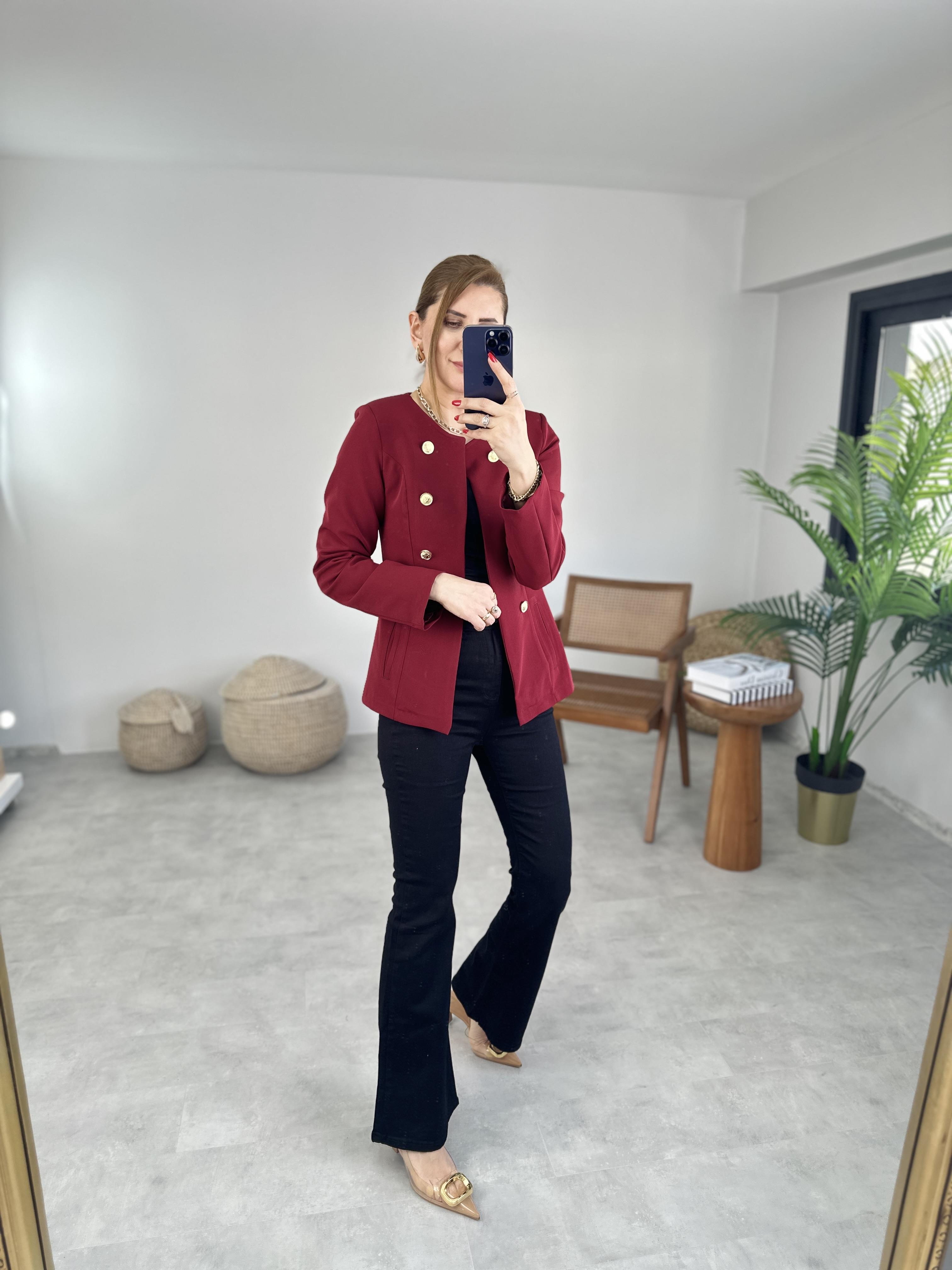 Bordo Denizci Ceket