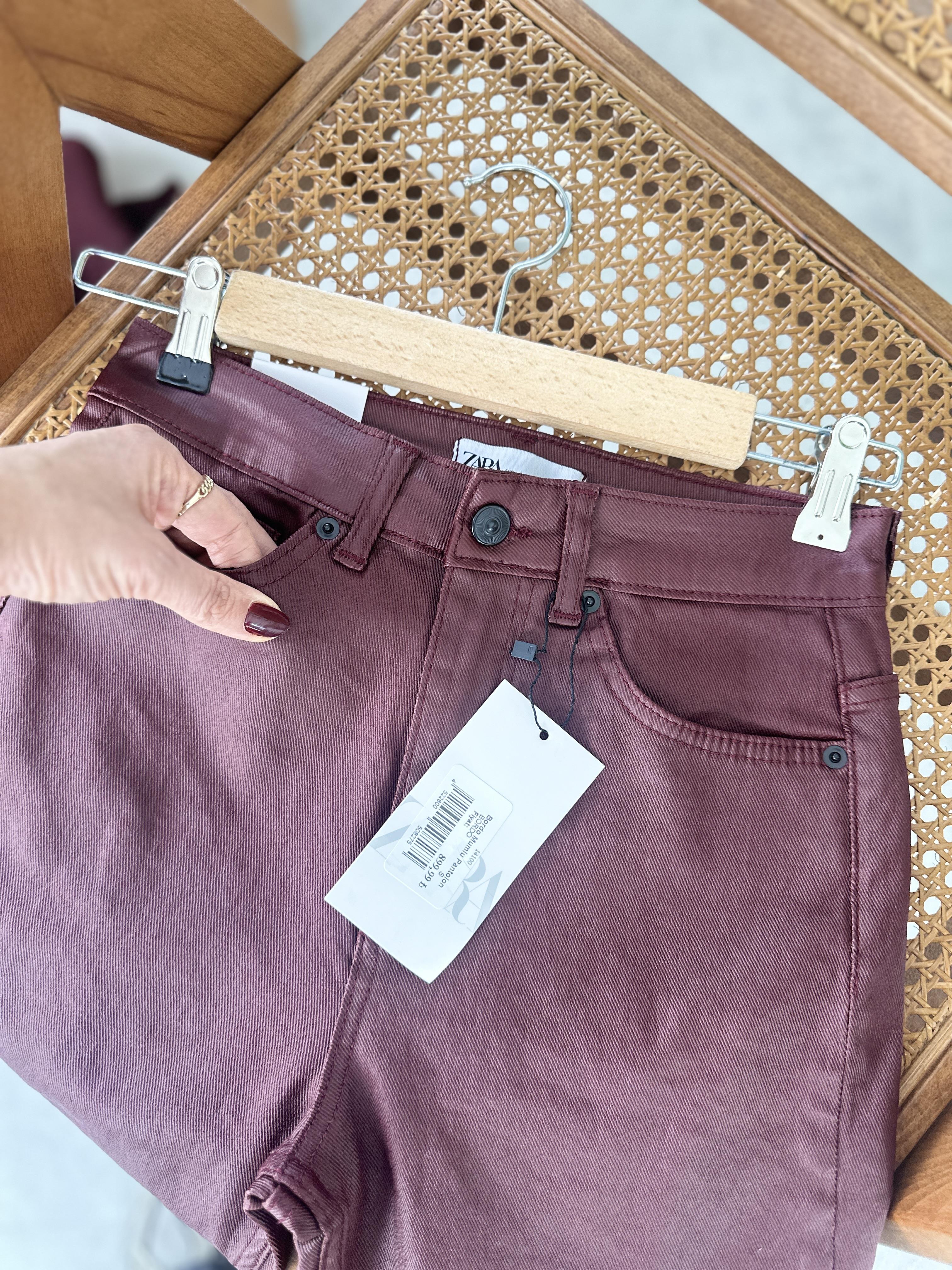 Bordo Mumlu Pantolon