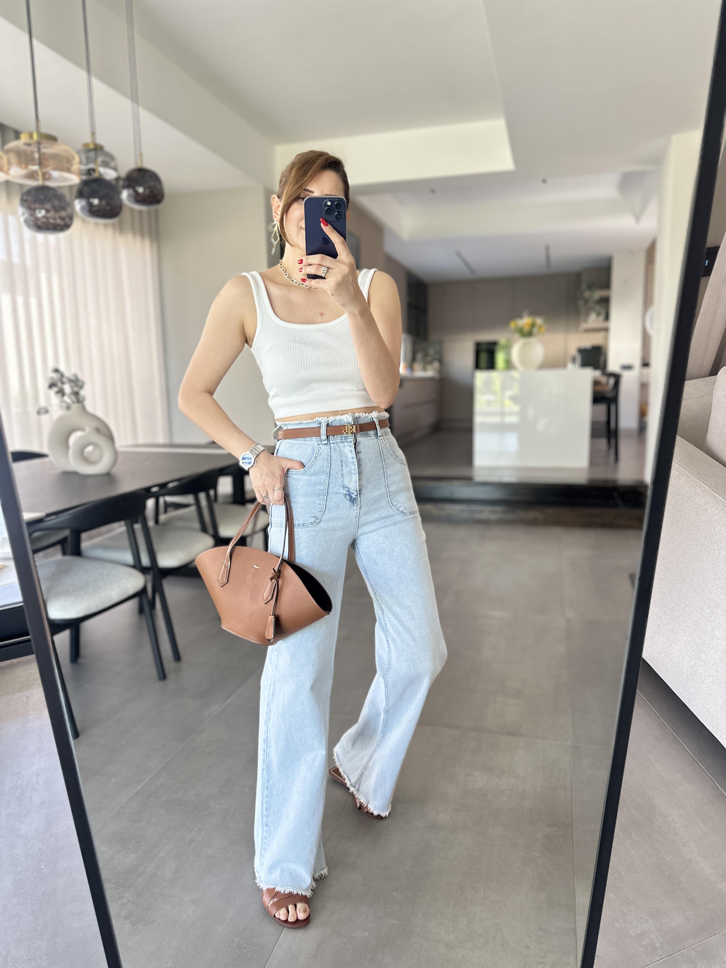 Cep Detay Paça Püsküllü Palazzo Jean