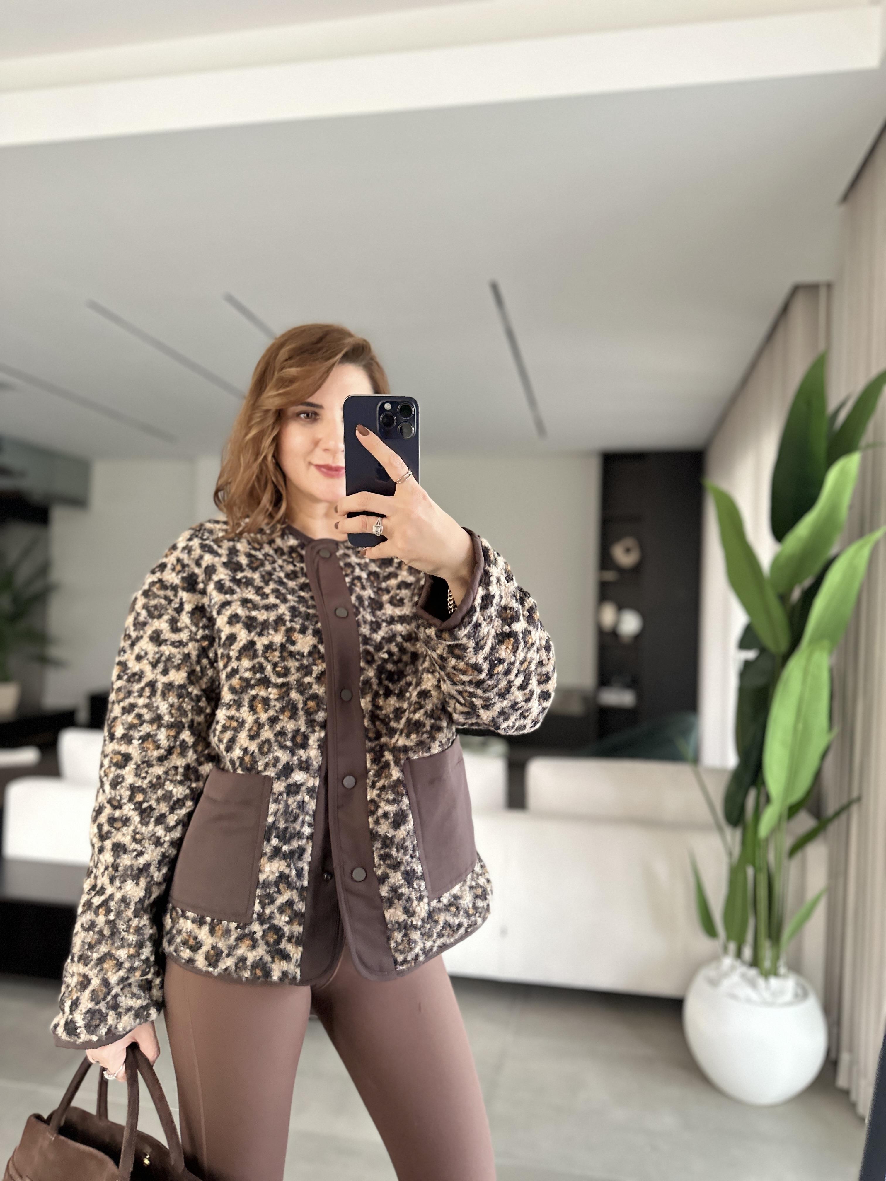 Çift Taraflı Leopar Ceket