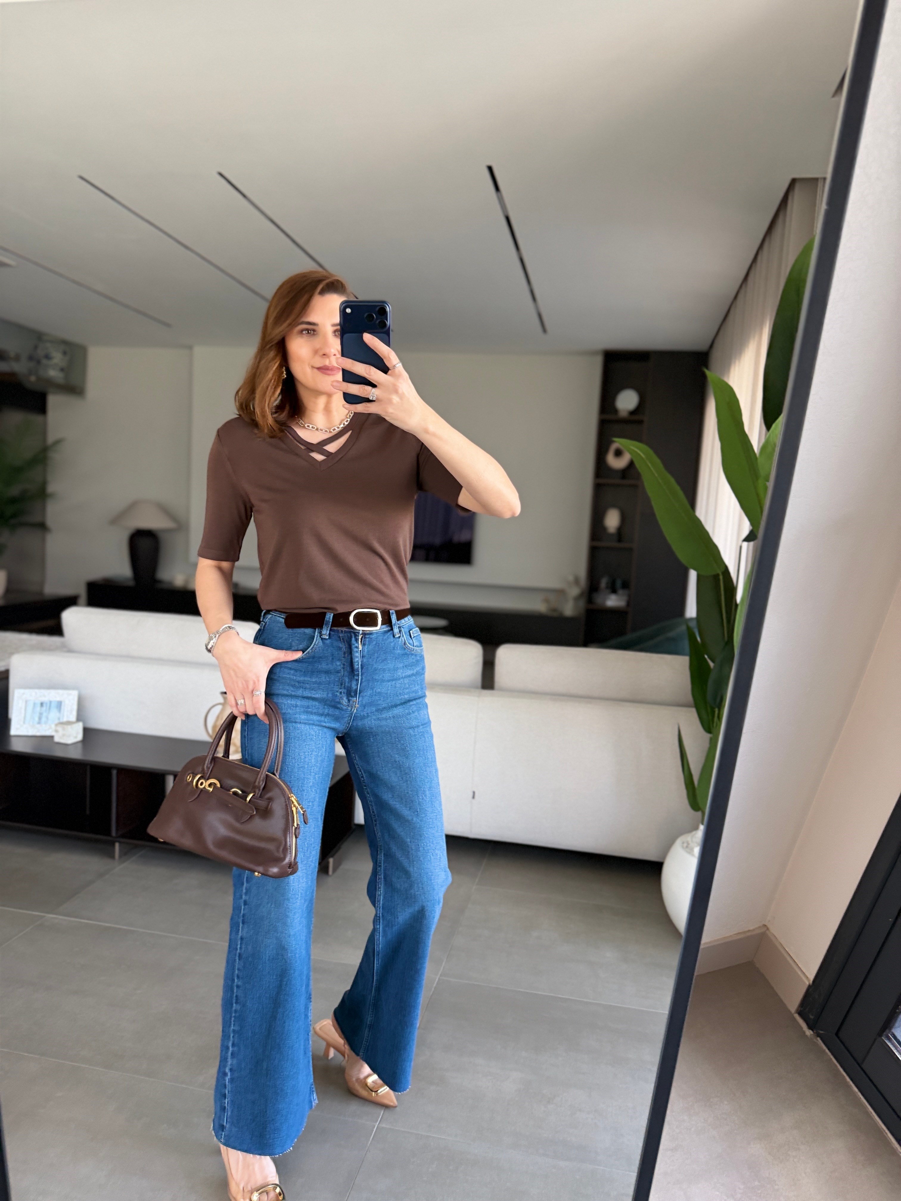 İspanyol Paça Kemerli Jean