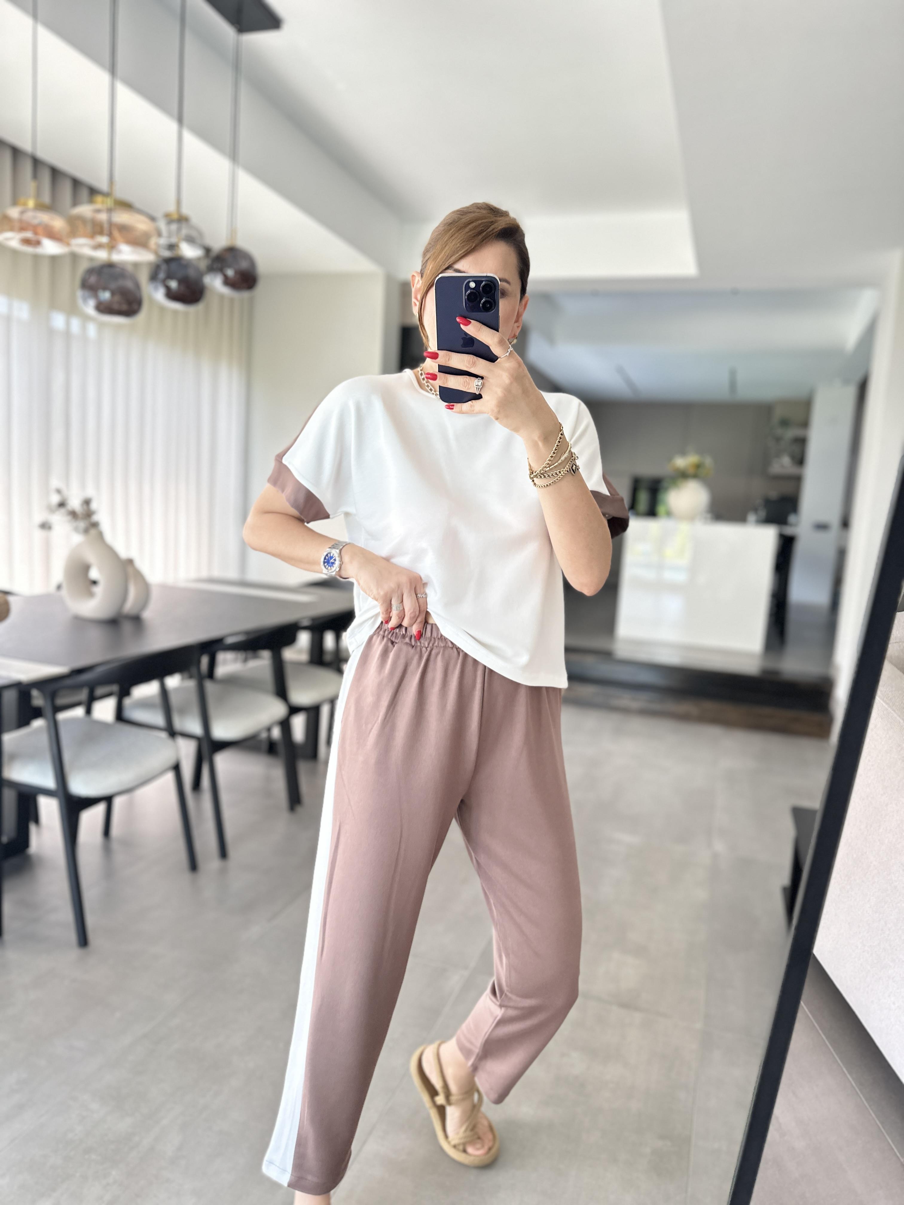 Kahverengi Kristal Garnili Takım