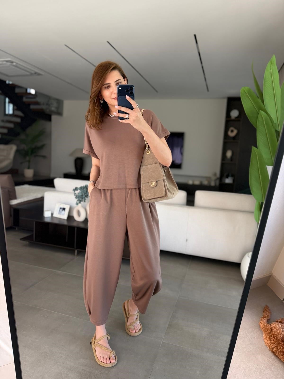 Kahverengi Şalvar Takım