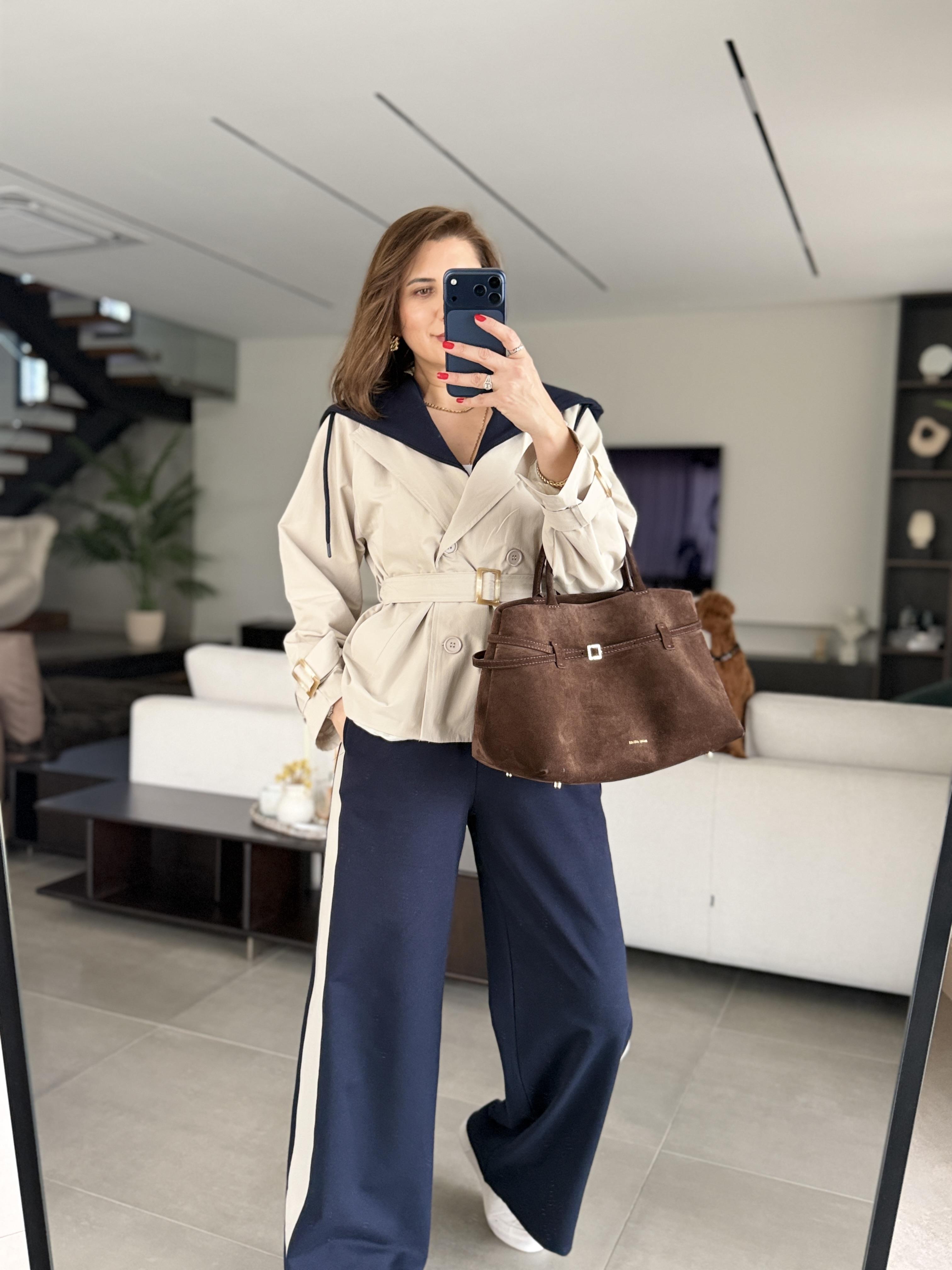 Kapşonlu Trenç Takım