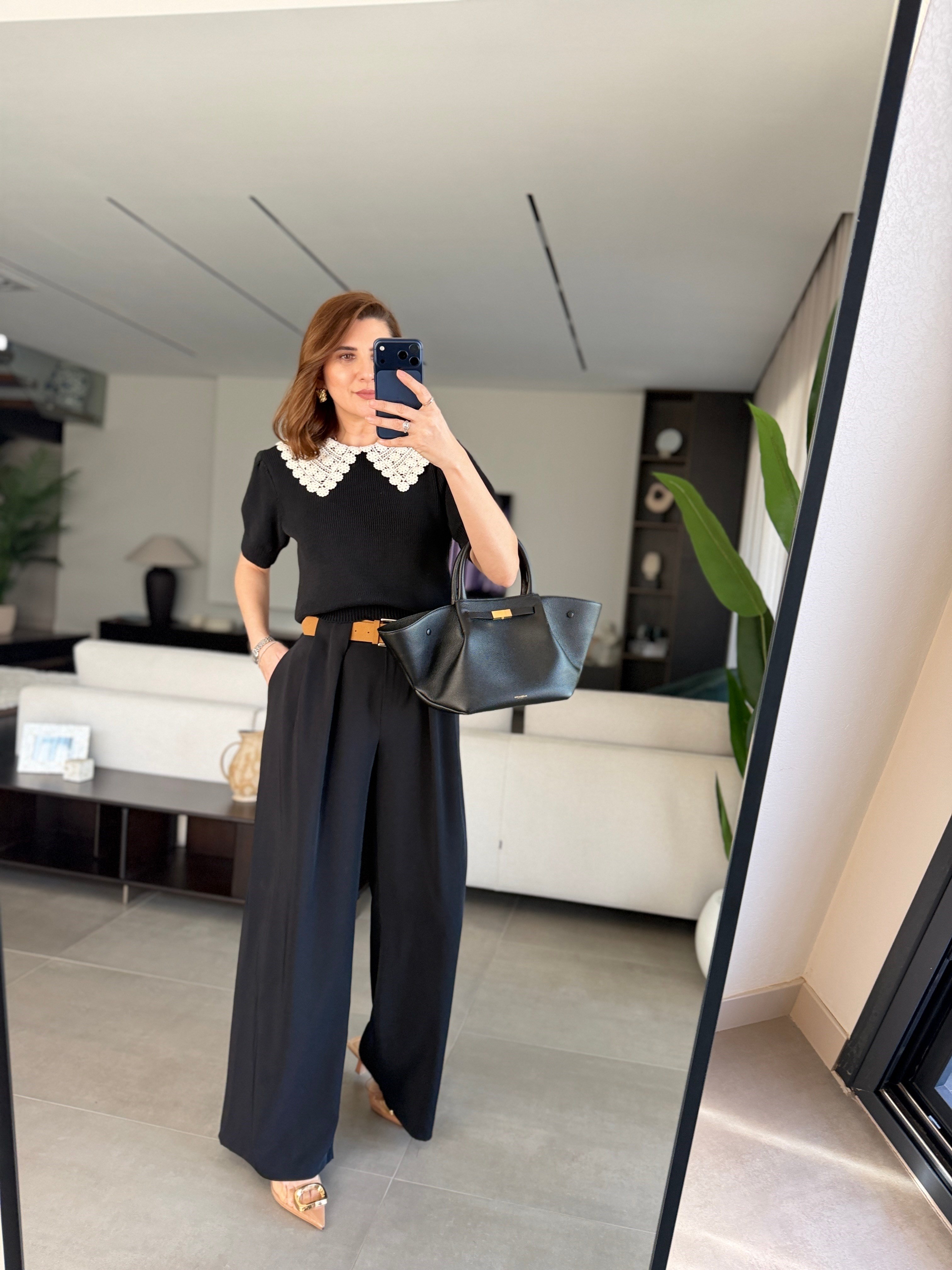 Köprü Detaylı Kemerli Pantolon