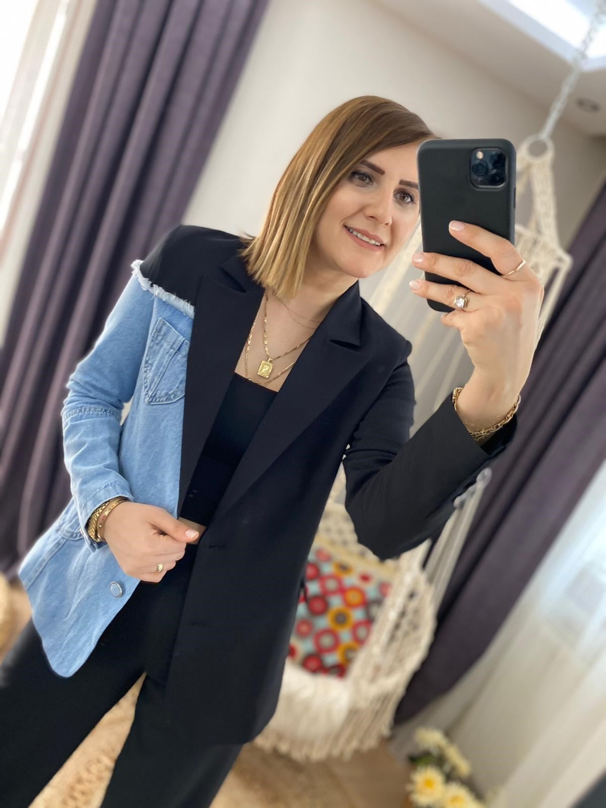 KOT DETAYLI BLAZER CEKET