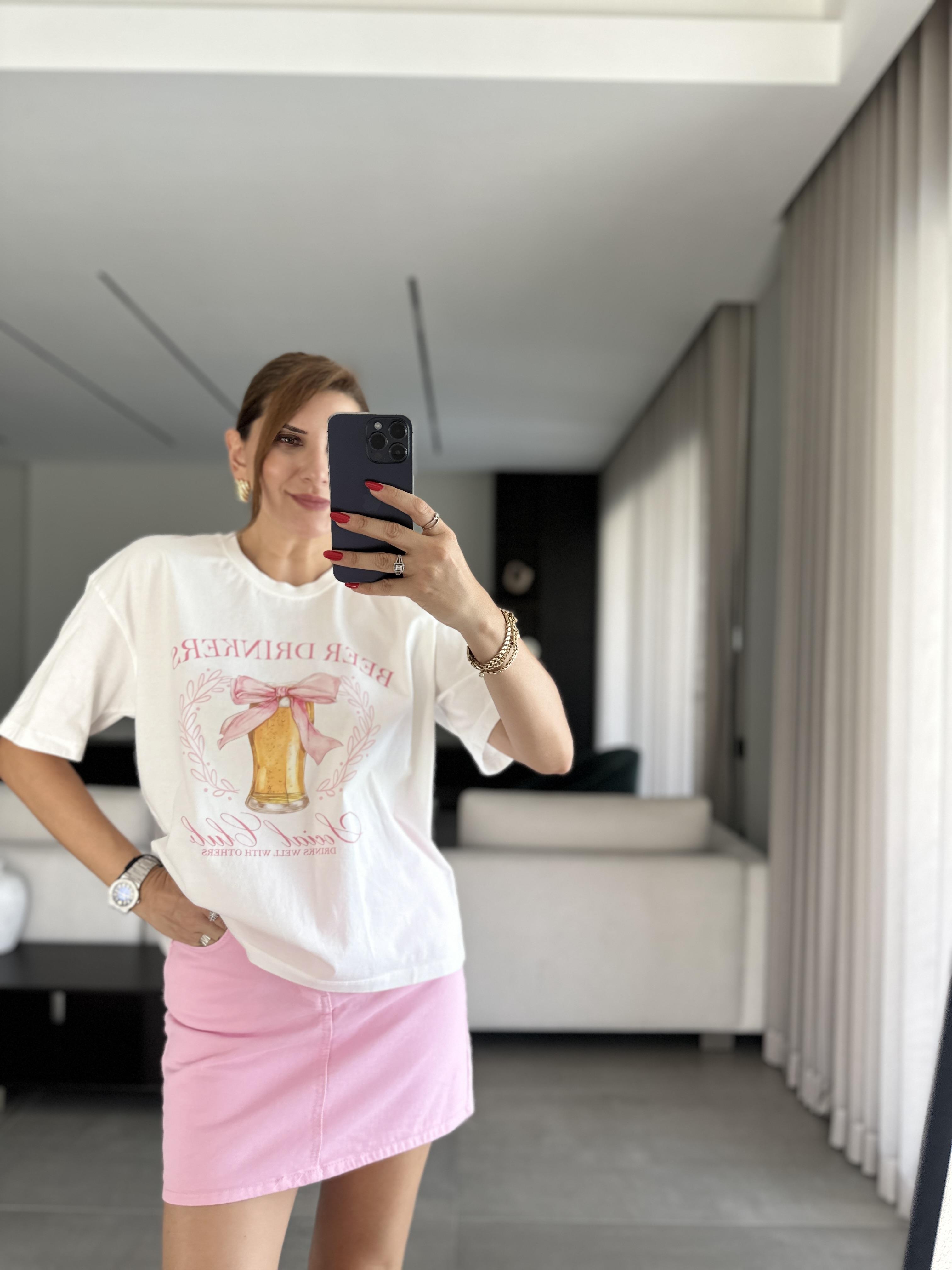 Kurdele Baskılı T-shirt