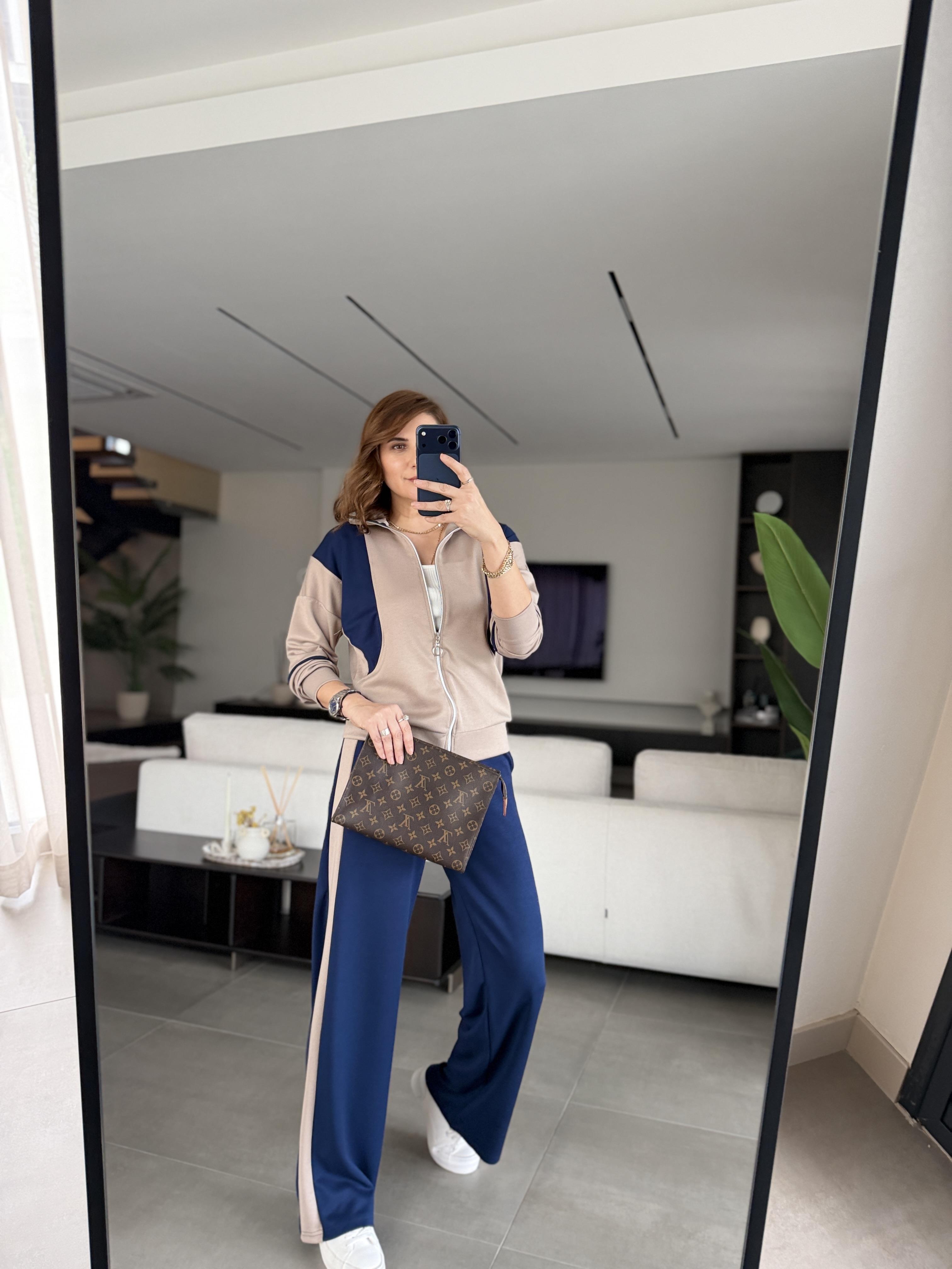 Lacivert Lunda Şerit Detaylı Takım