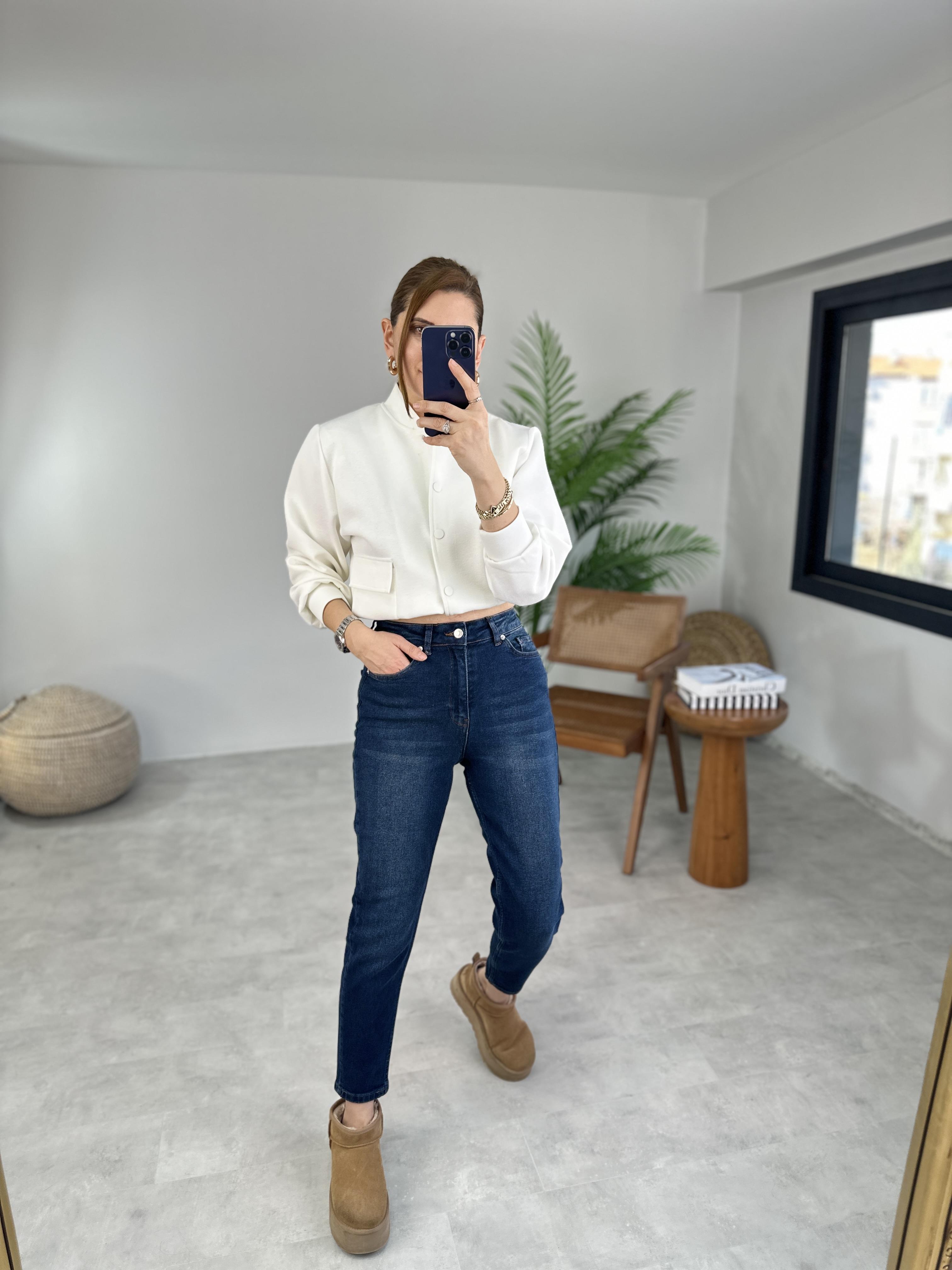 Lacivert Noventa Mom Jean