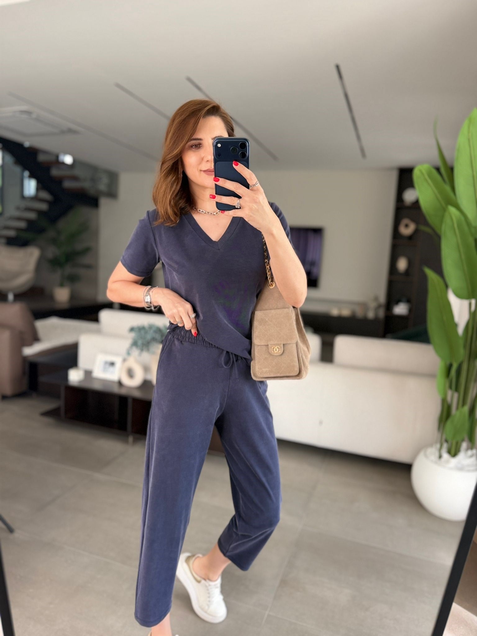 Lacivert Pike Modal V Yaka Takım