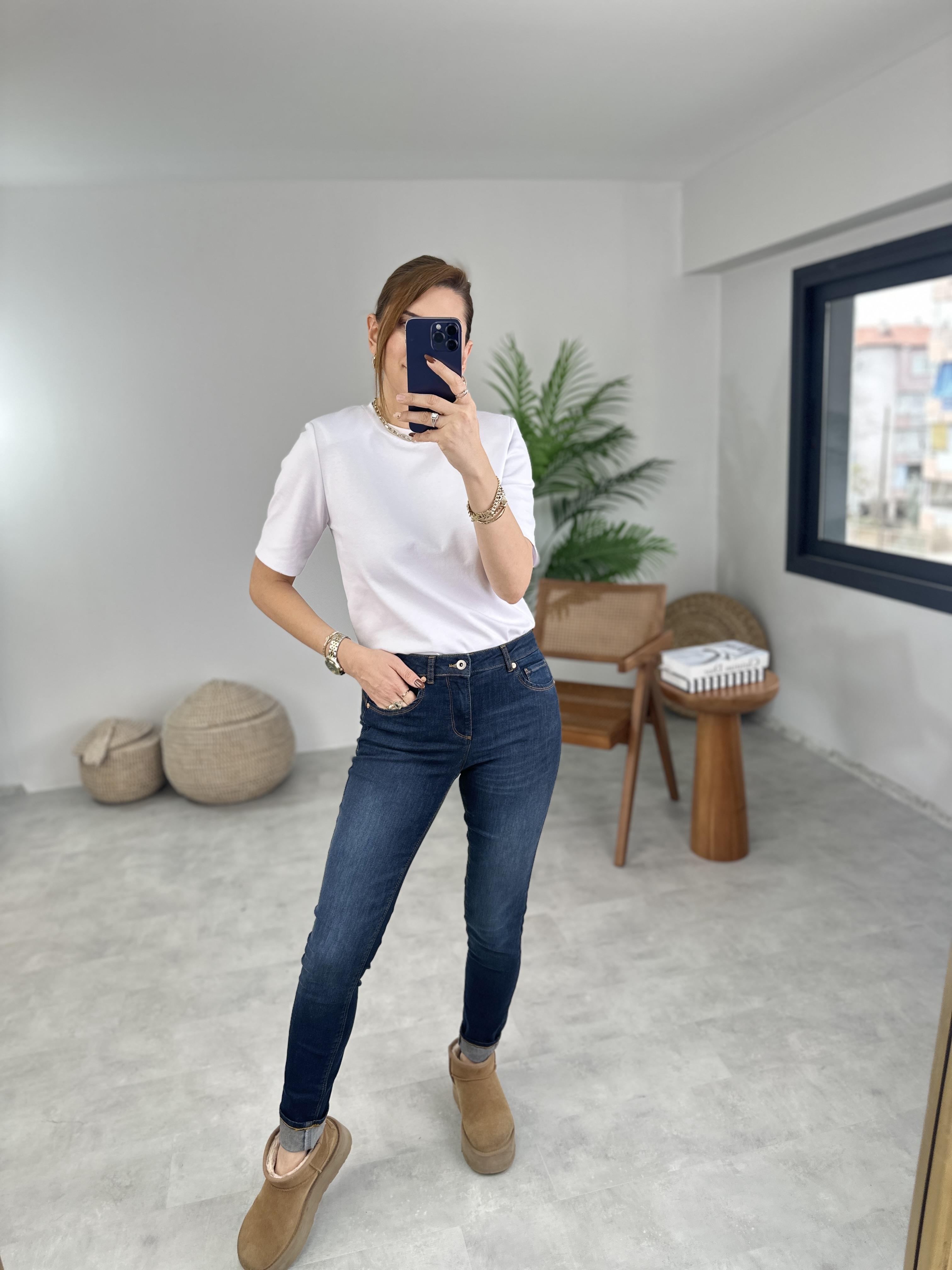 Lacivert Sisleys Ful Likra Toparlayıcı Pantolon