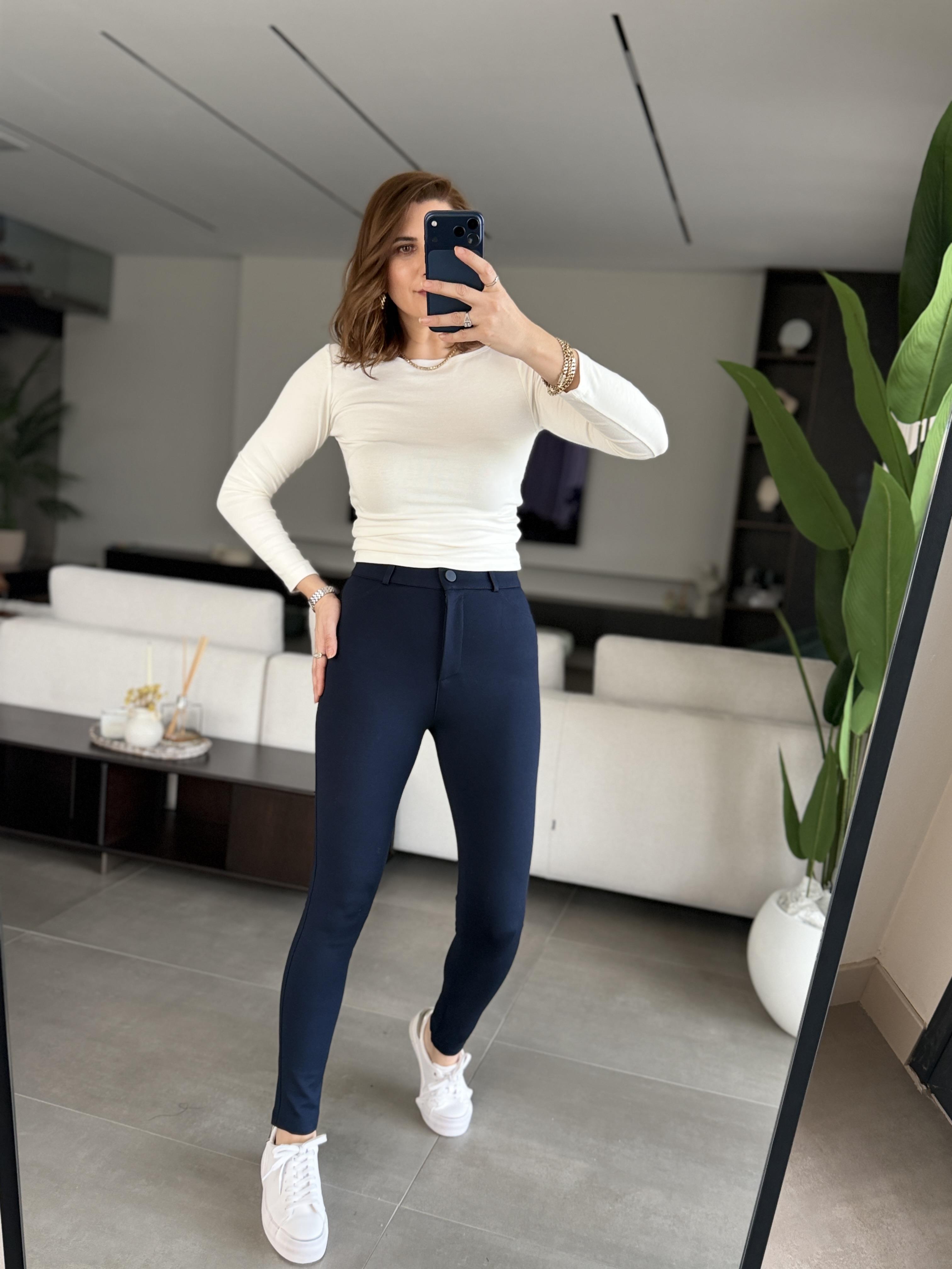 Lacivert Valentina Tayt Pantolon