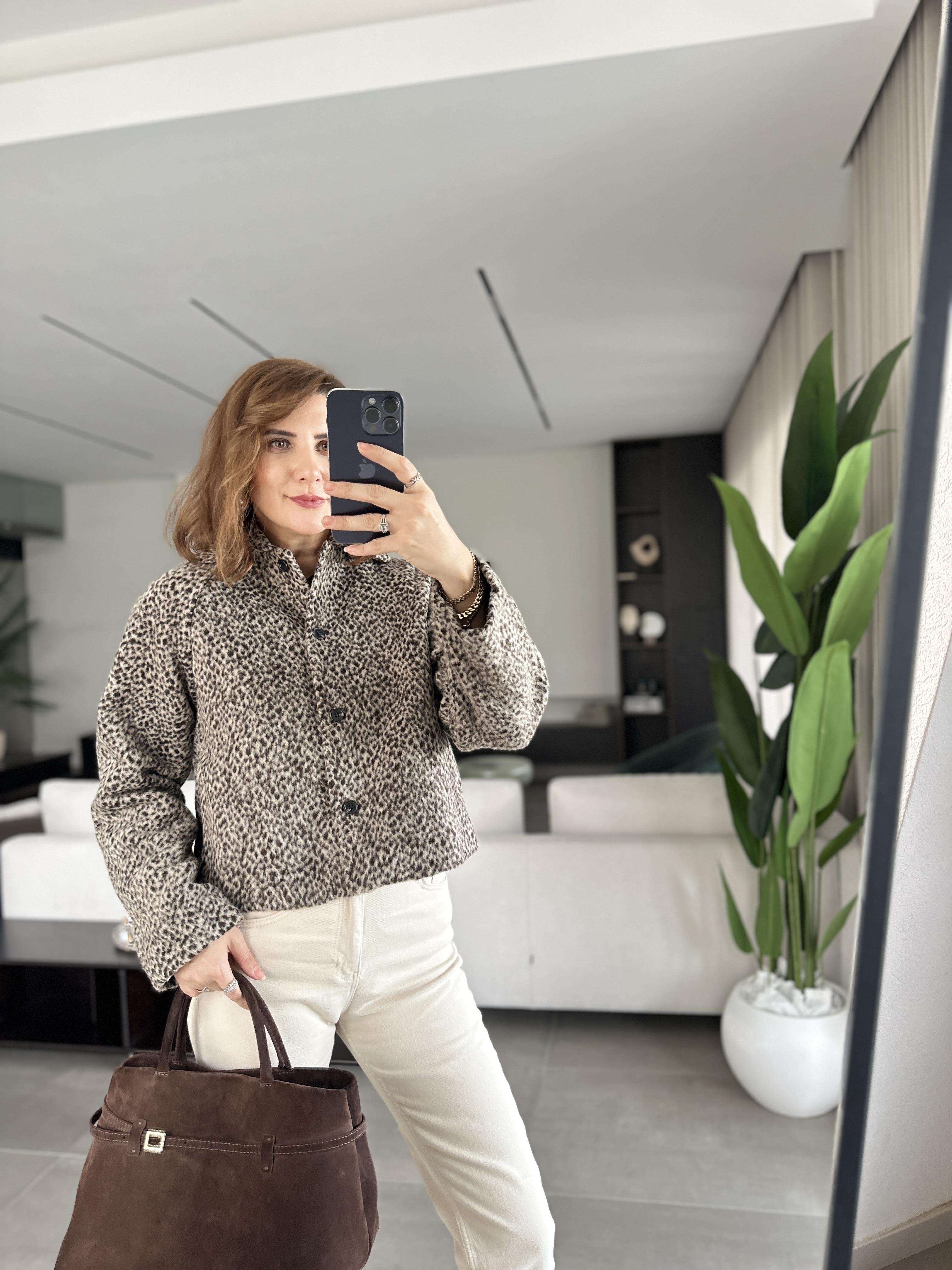 Leopar Kaşe Mont