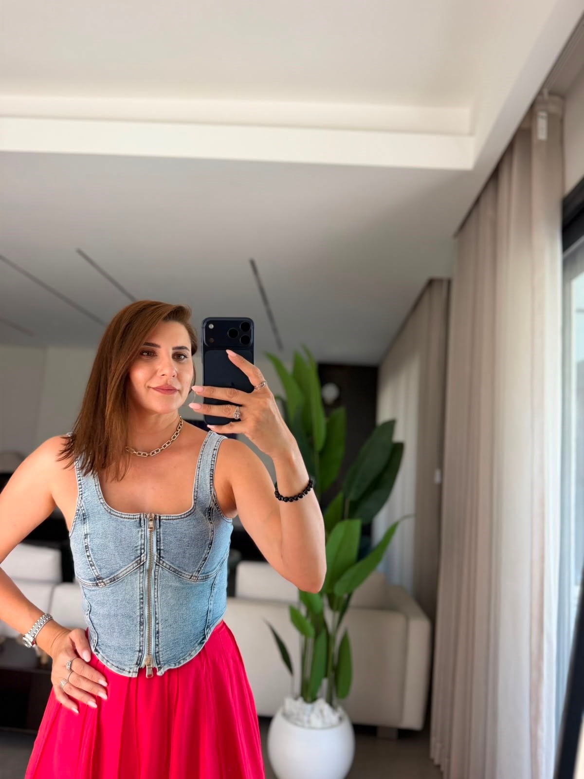 Mavi Önü Fermuarlı Bustiyer
