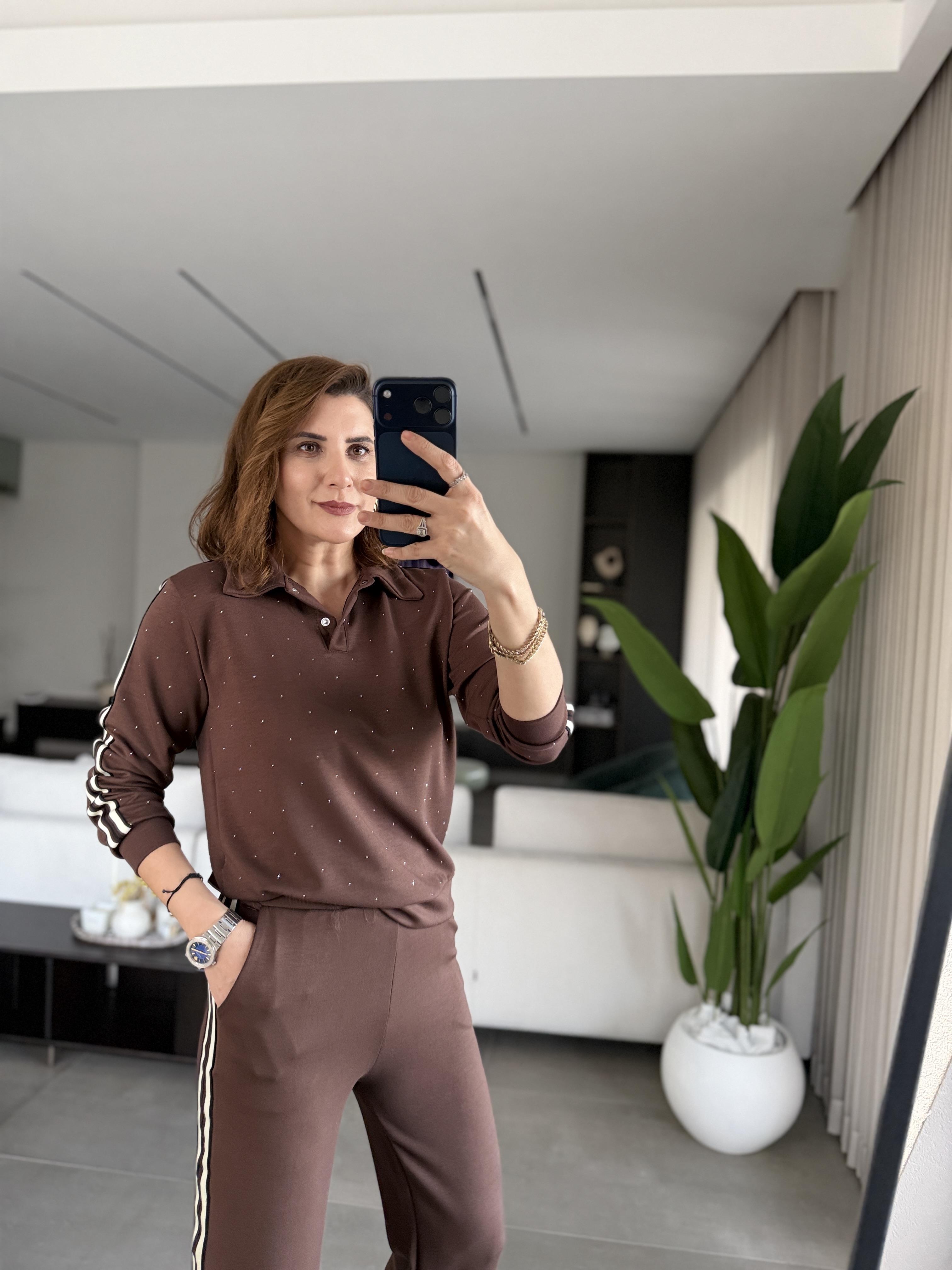 Modal Taşlı Yanları Şerit Takım