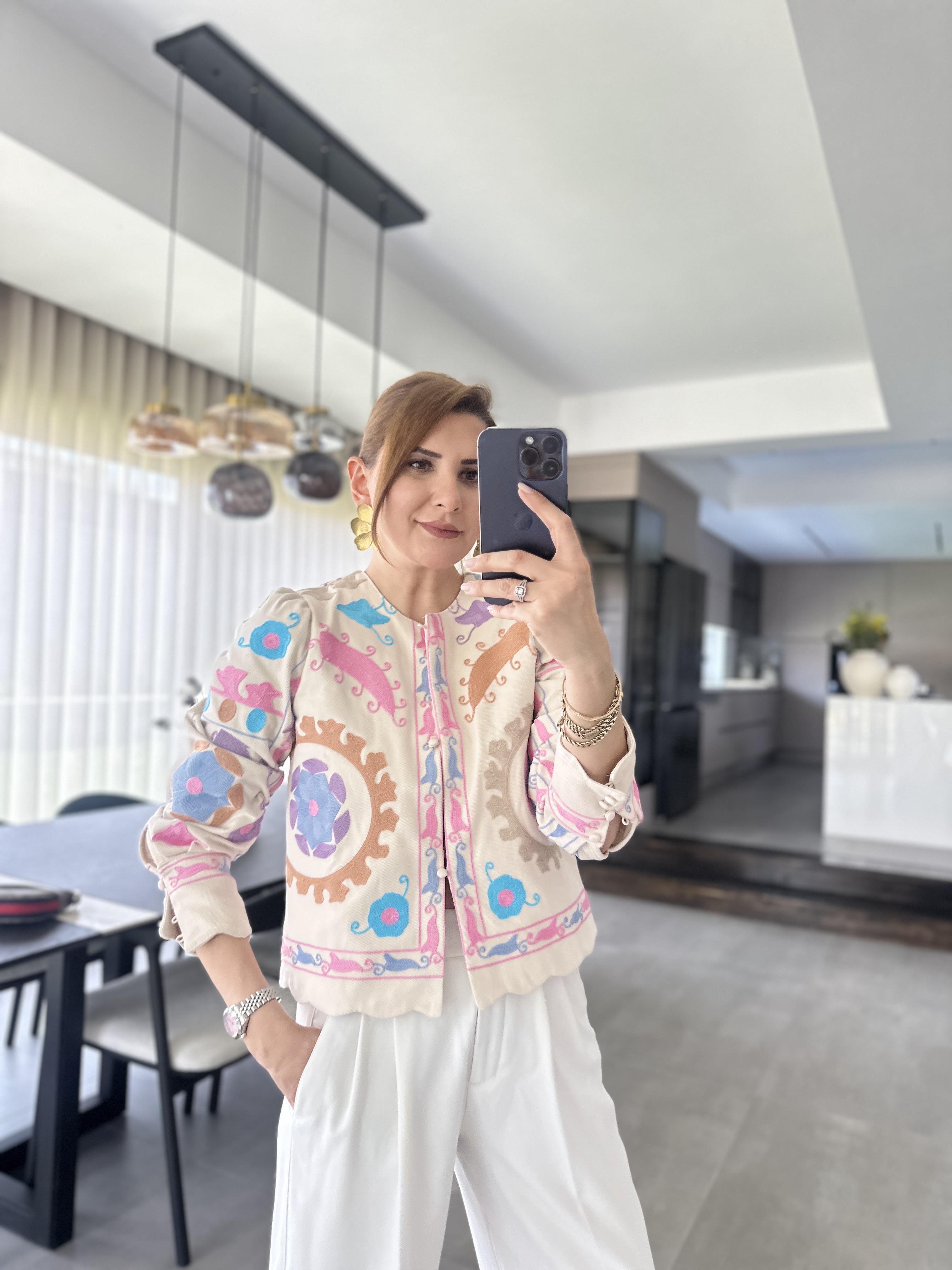 Nakışlı Gabardin Ceket
