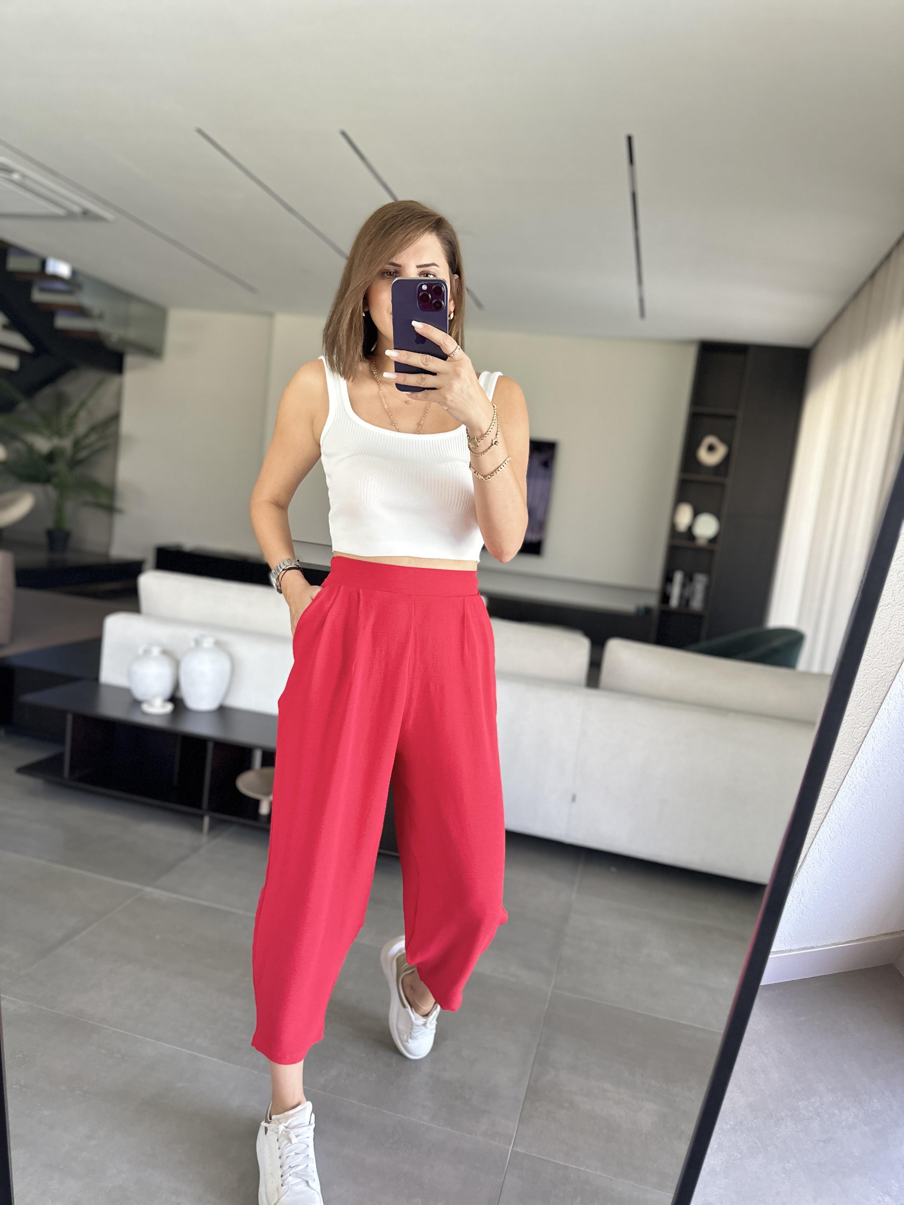 Nar Çiçeği Ayrobin Harem Pantolon