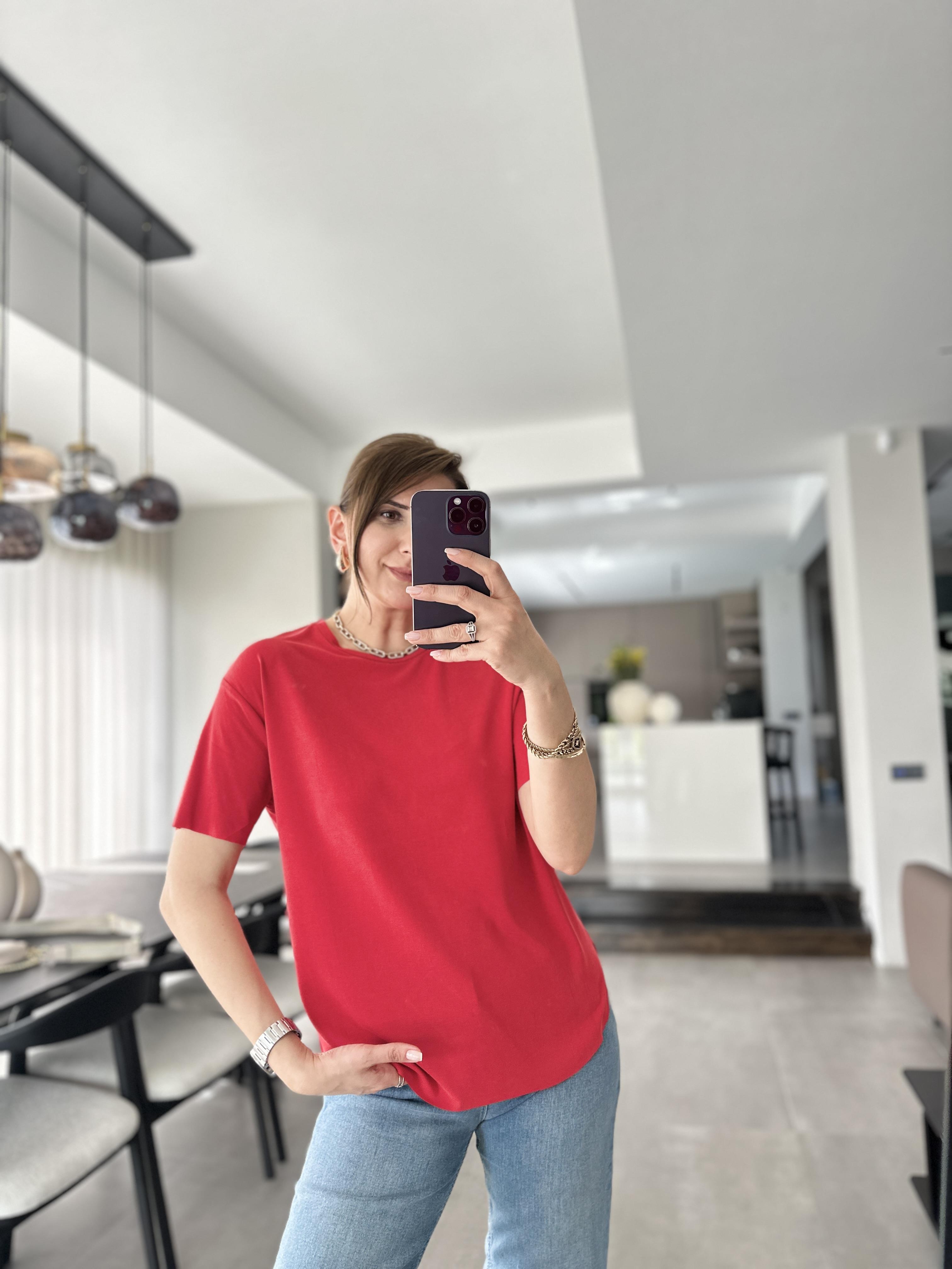 Nar Çiçeği Lazer Kesim T-shirt