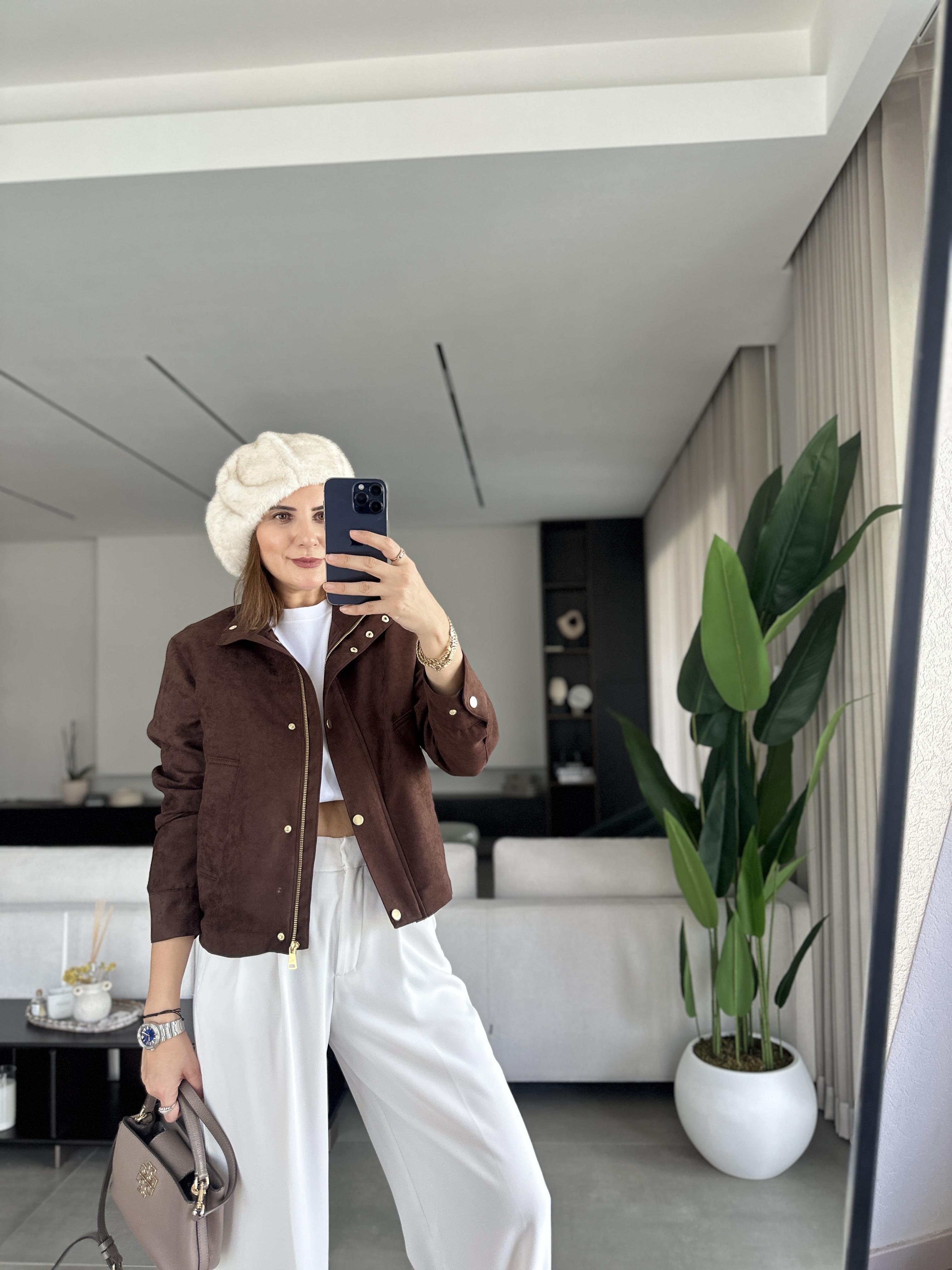 Nubuk Fermuarlı Ceket