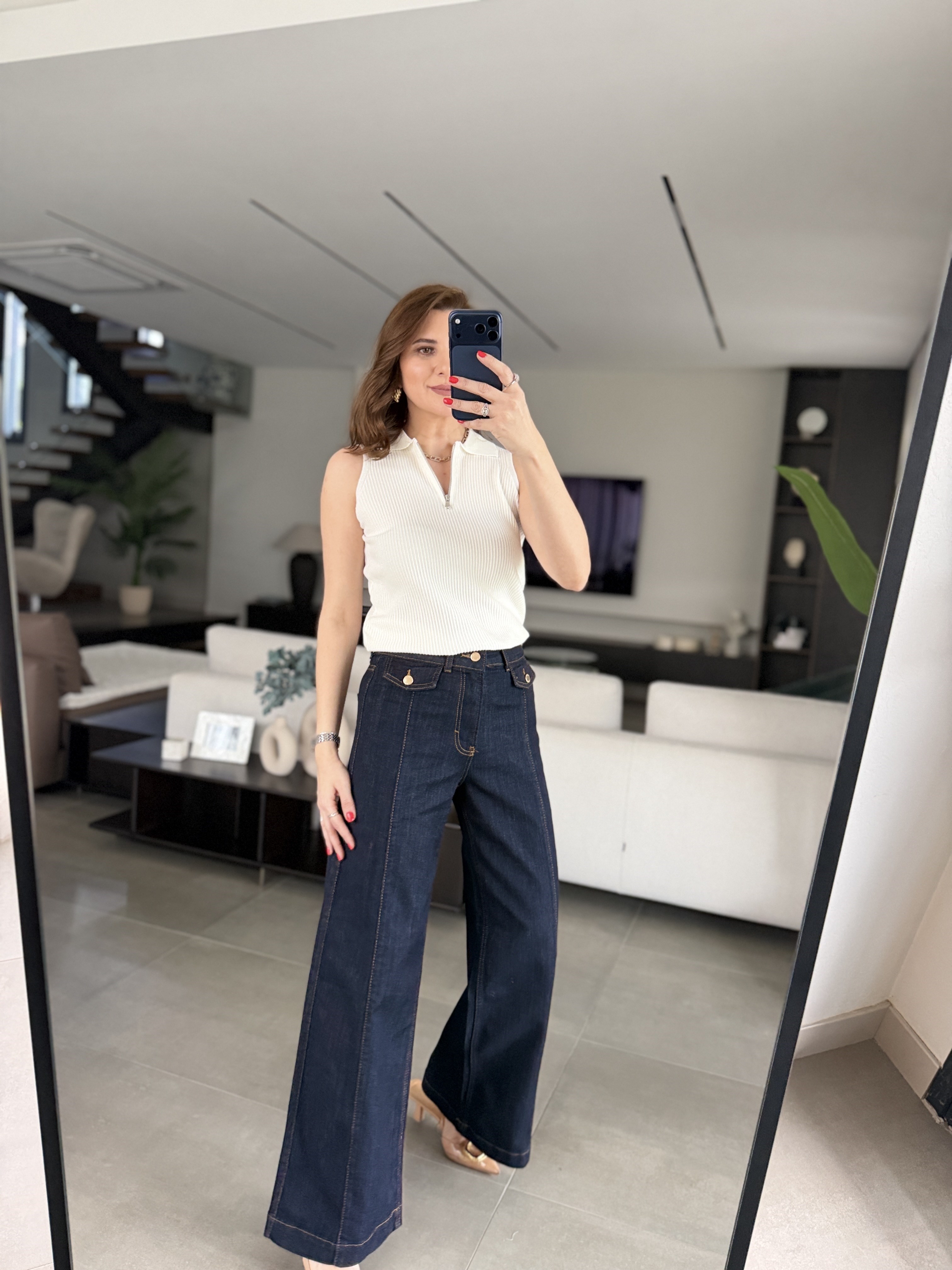 Önü Dikiş Detaylı Jean