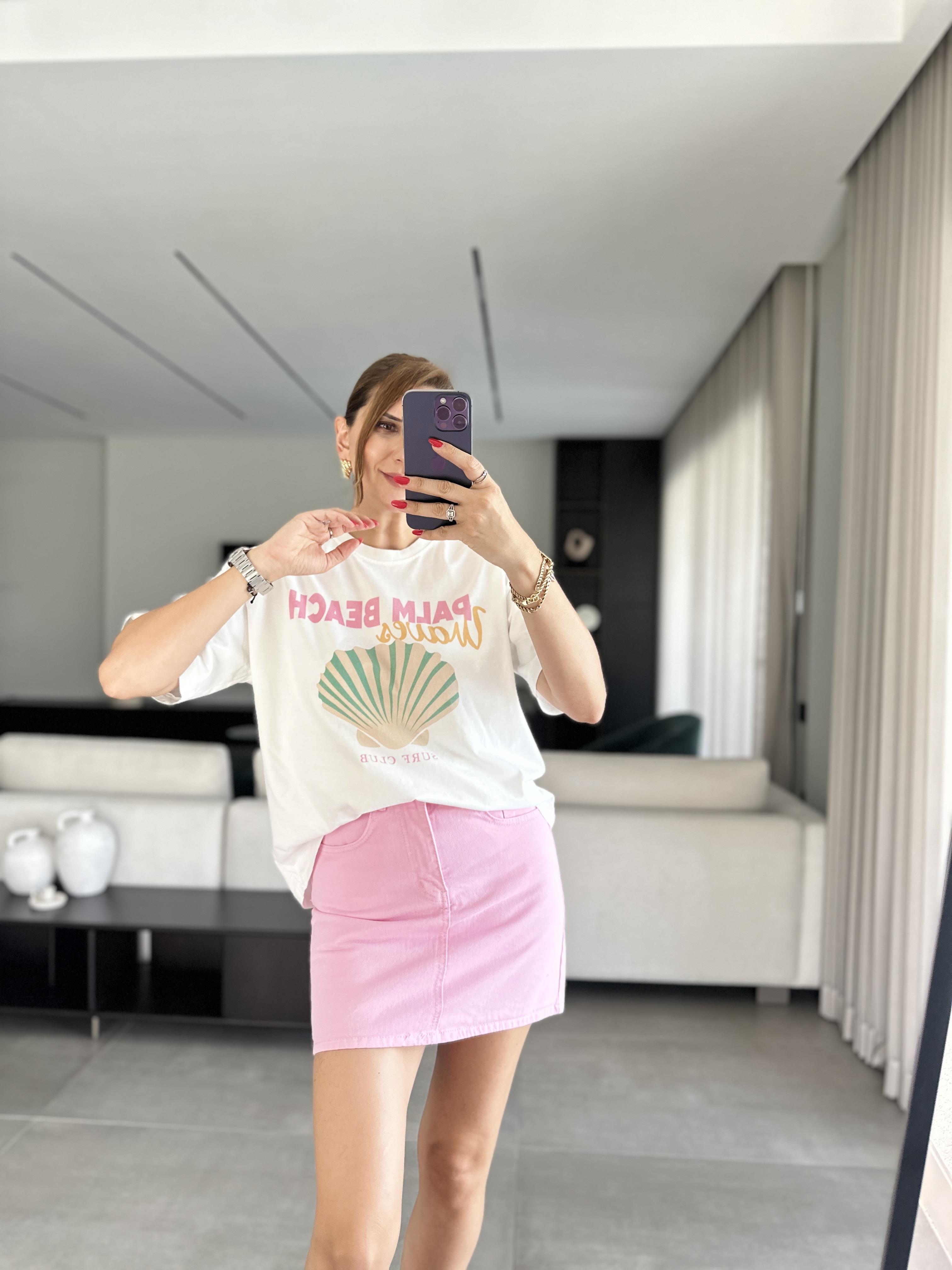 Palm Beach Baskılı T-shirt
