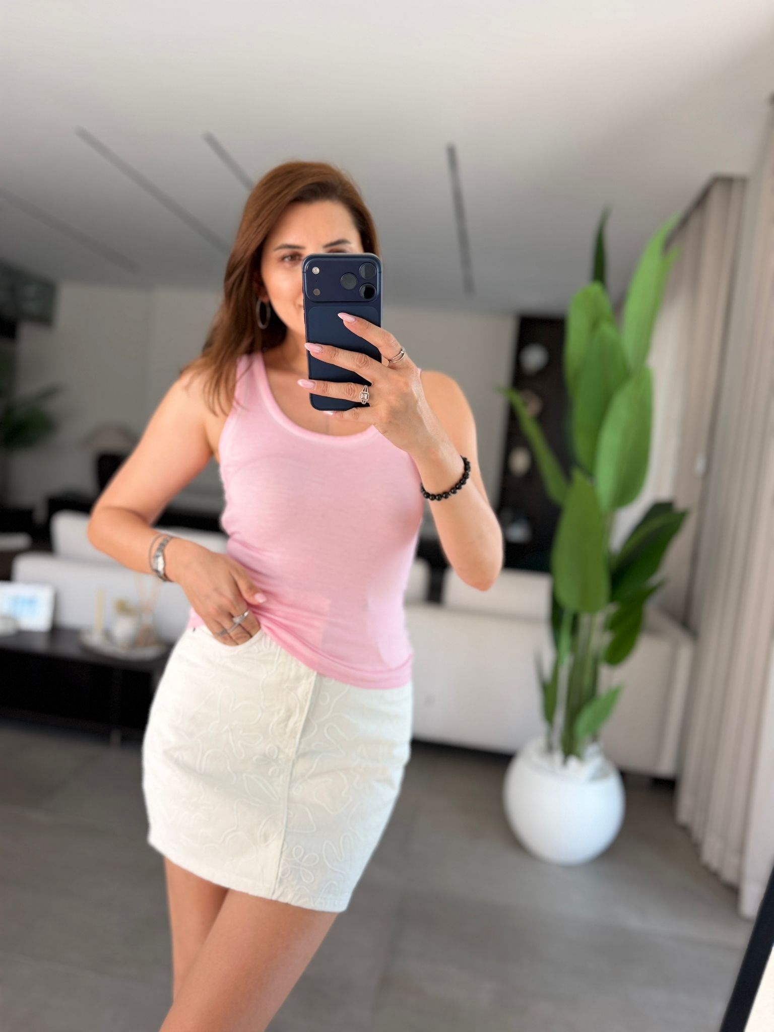 Pembe Askılı Batik Atlet
