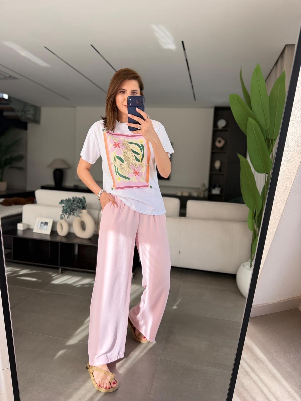 Pembe Dublin Beli İpli Pantolon