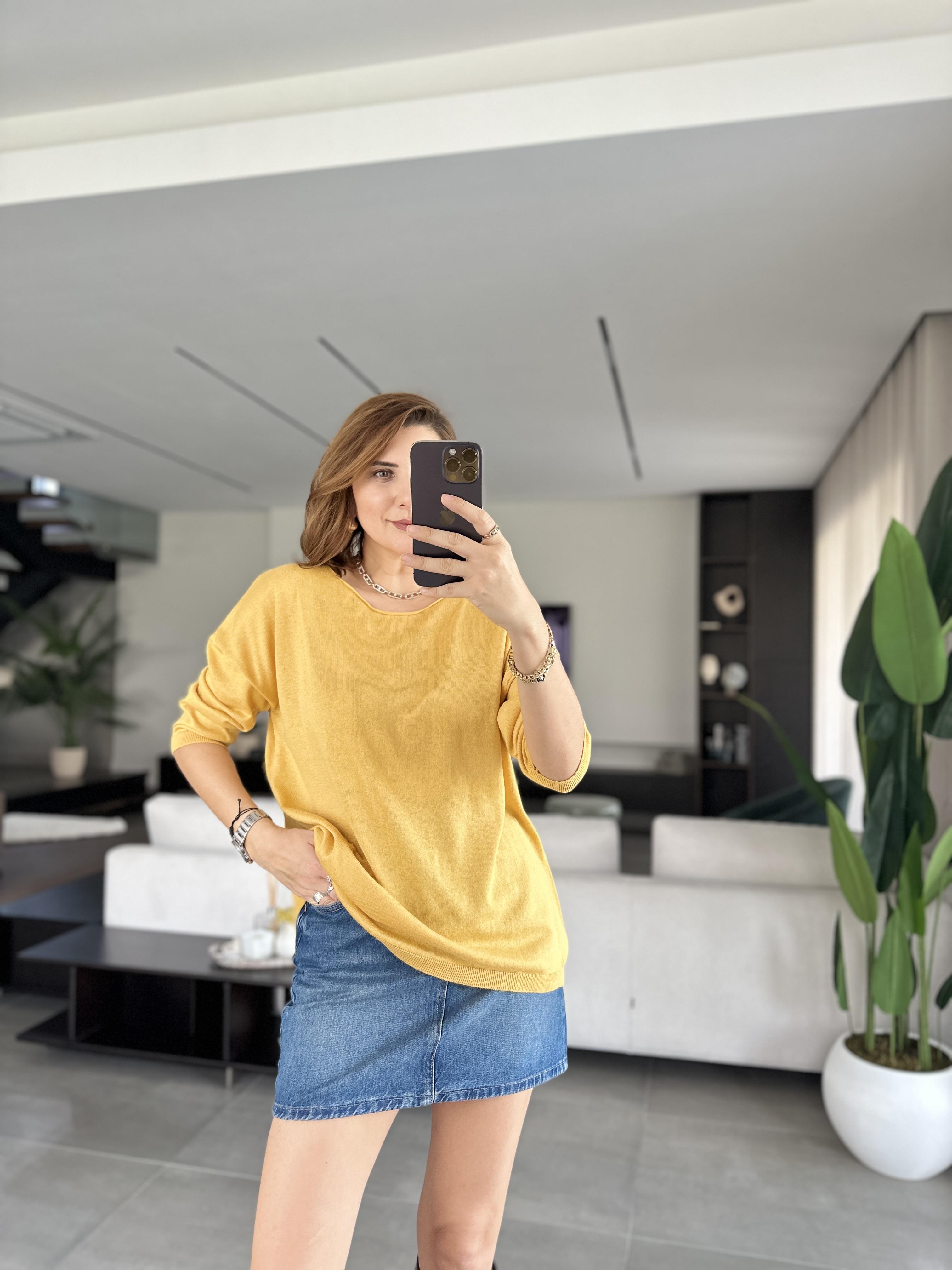 Sarı Lena Salaş Bluz