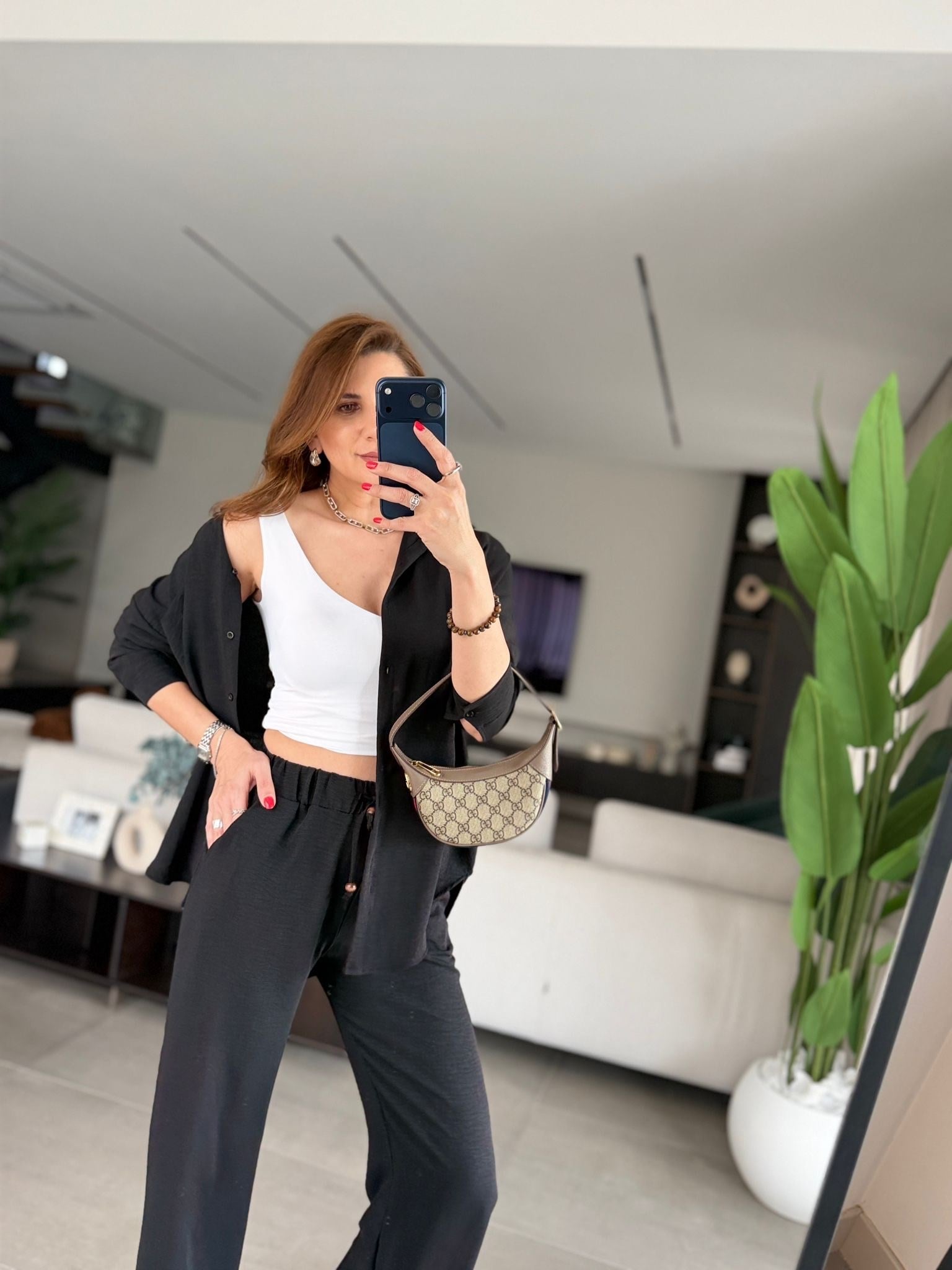 Siyah Ayrobin Gömlek Takım