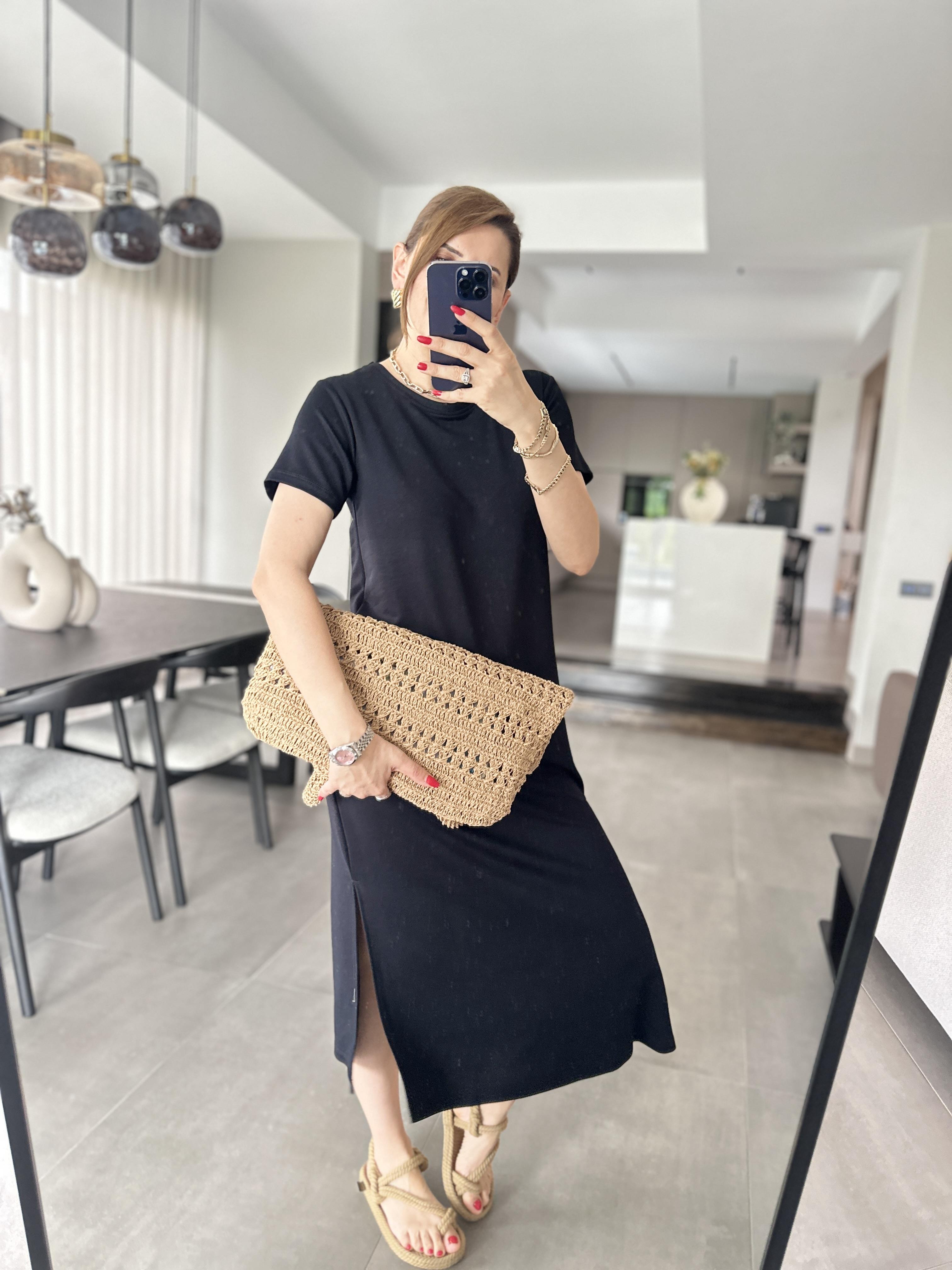 Siyah Basic Kısa Kollu Elbise
