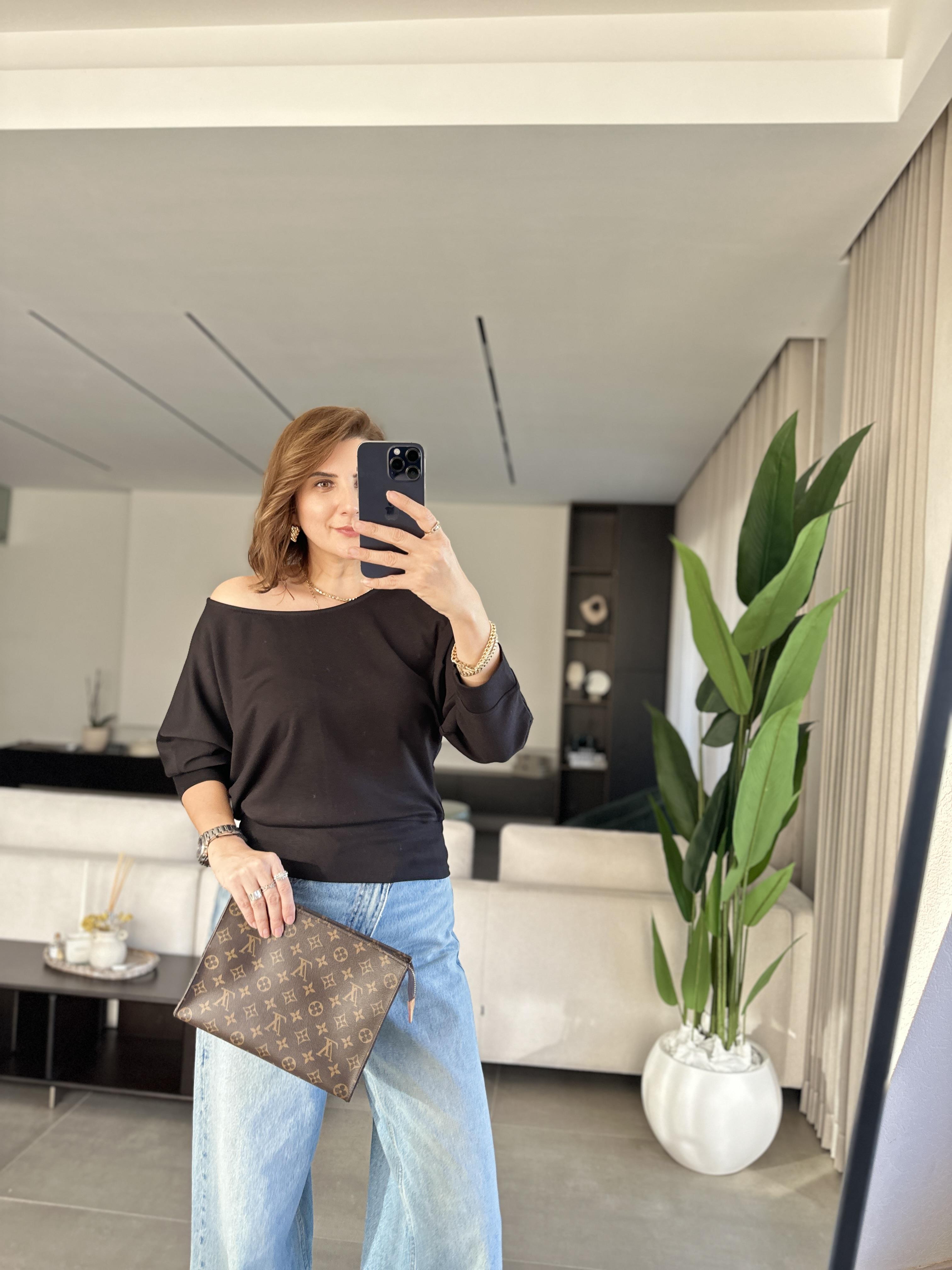 Siyah Düşük Yaka Sweat