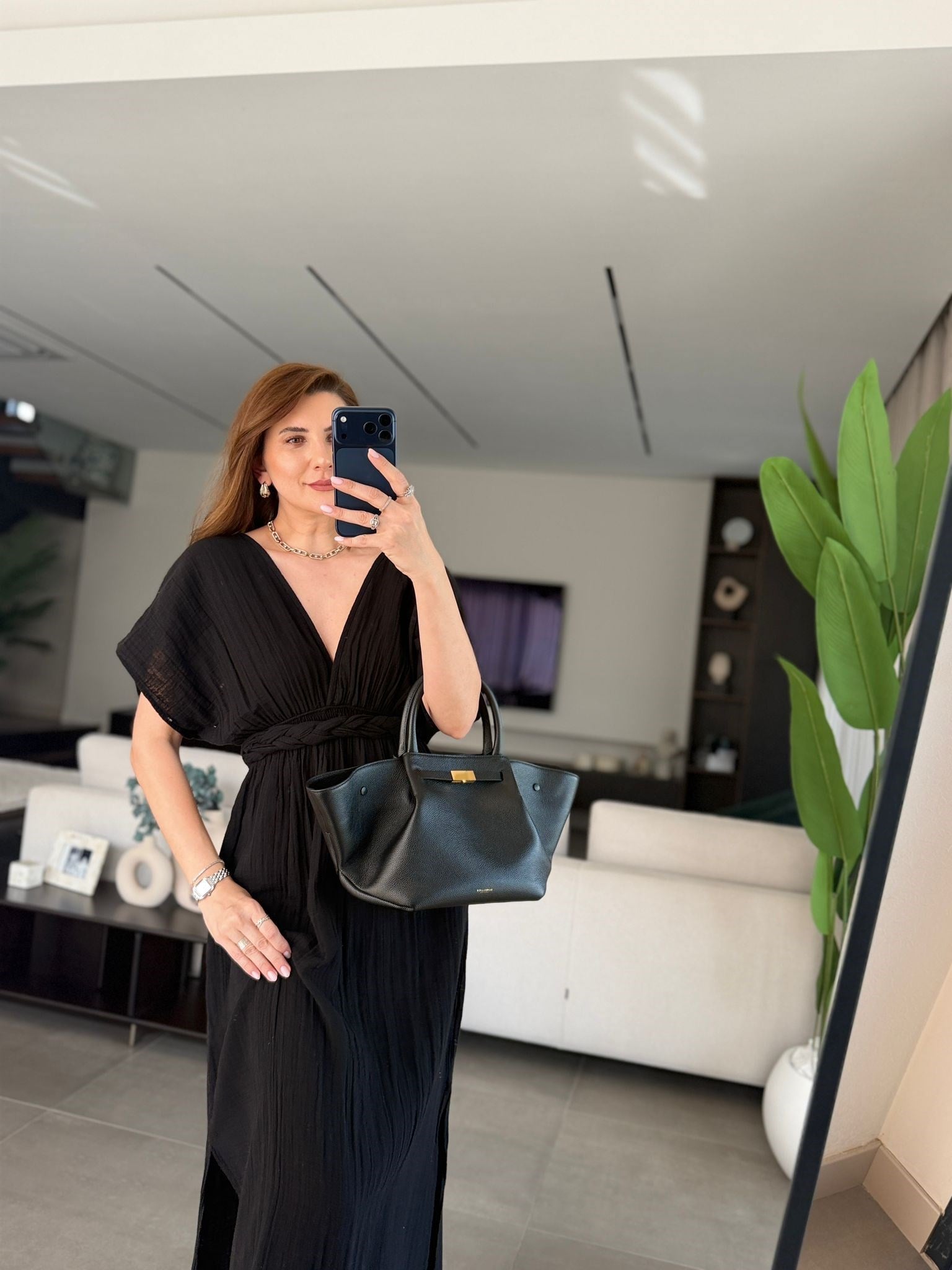 Siyah Tanıa Müslin Elbise