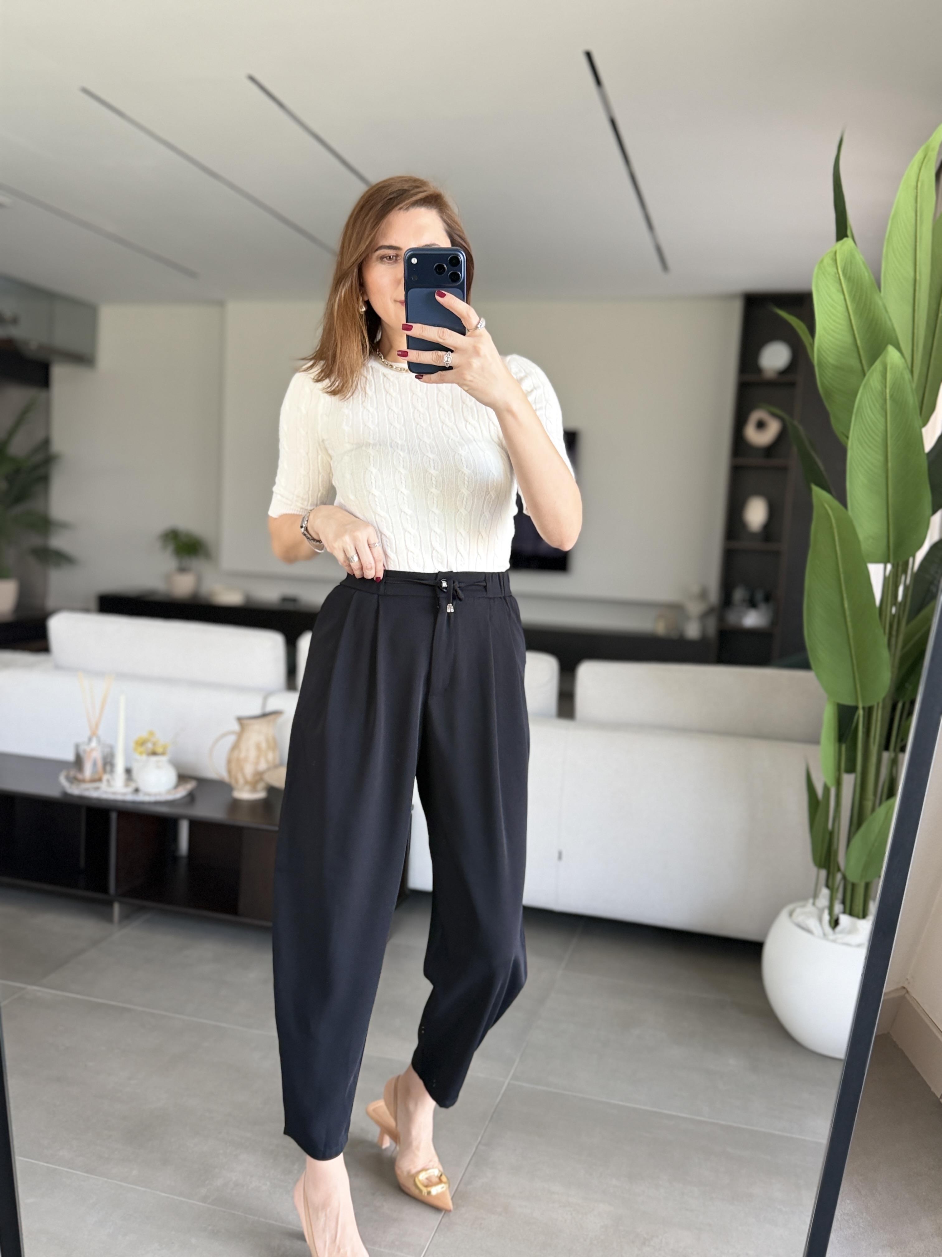 Siyah Tensel Balon Pantolon