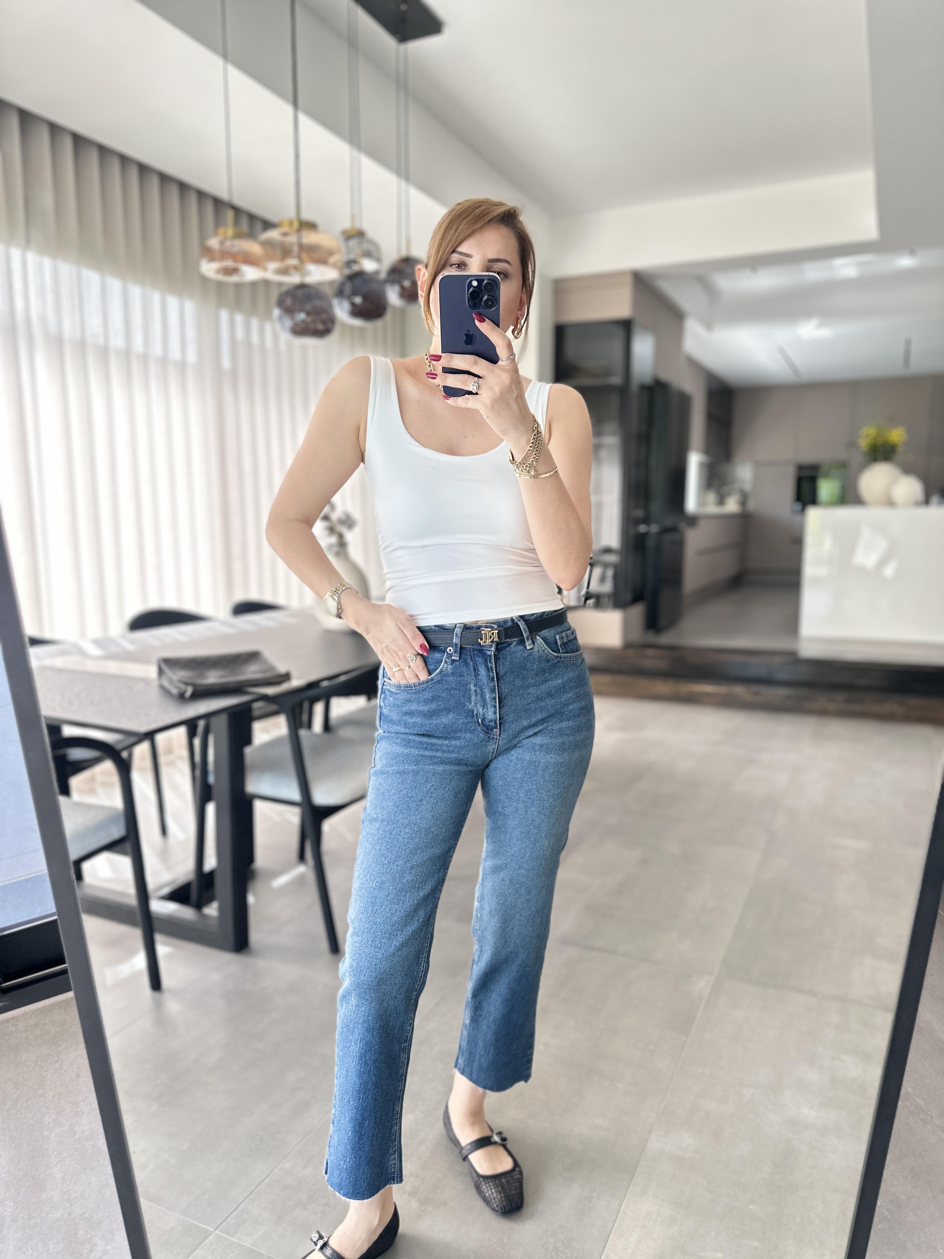 Taşlamalı Boyfit Jean