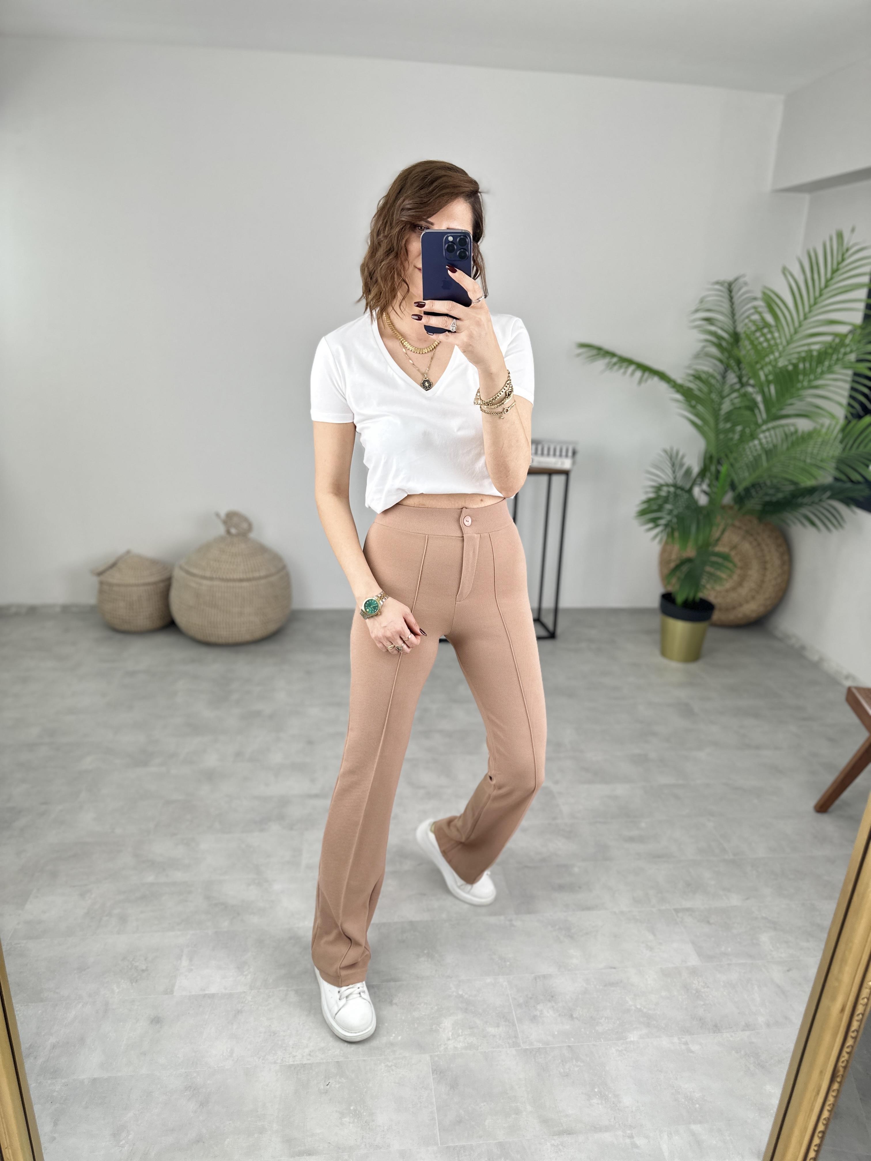 VİZON ÖN DİKİŞ DETAYLI ÇİMALI PANTOLON