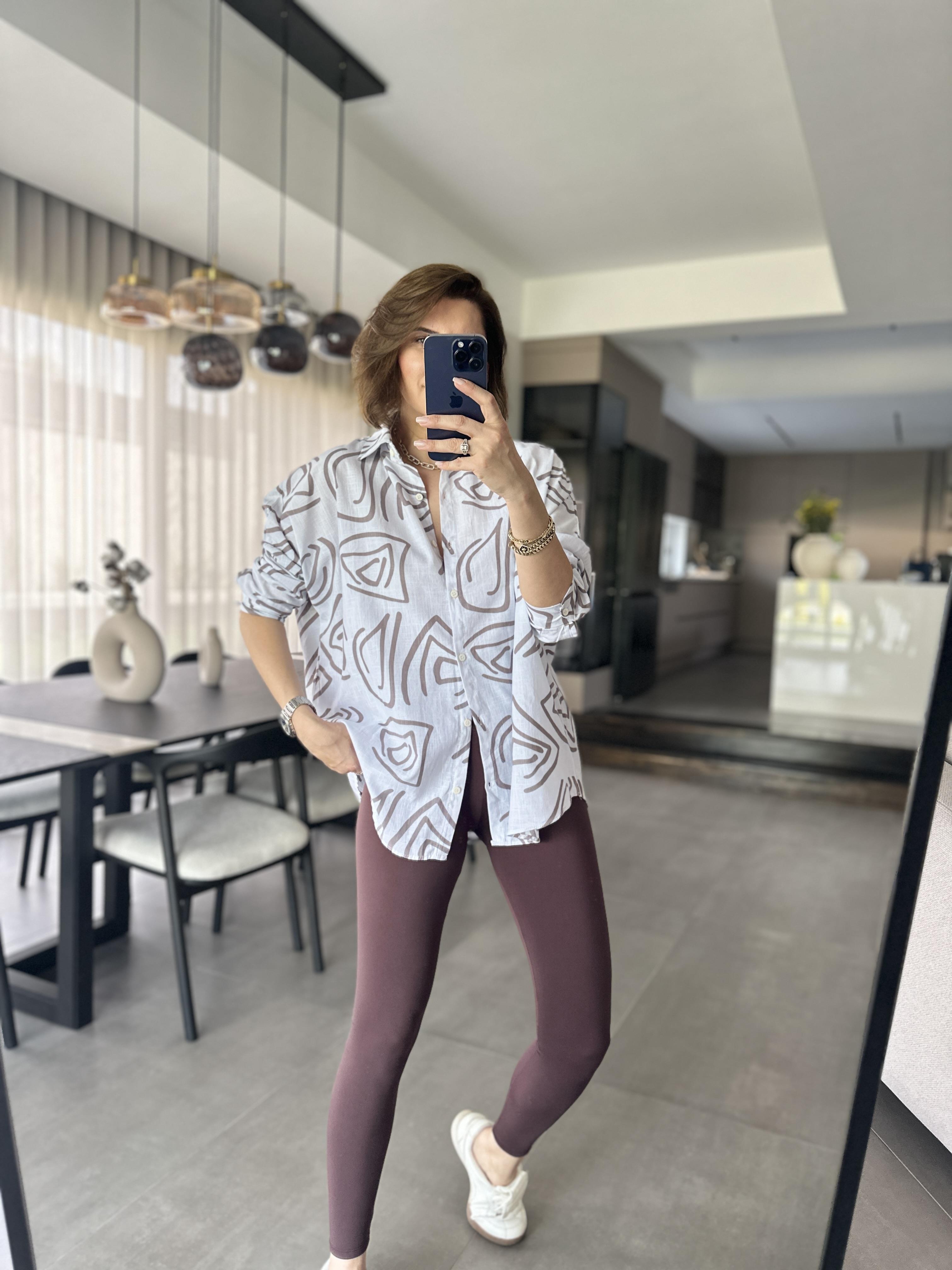 Vizon Oversize Keten Gömlek