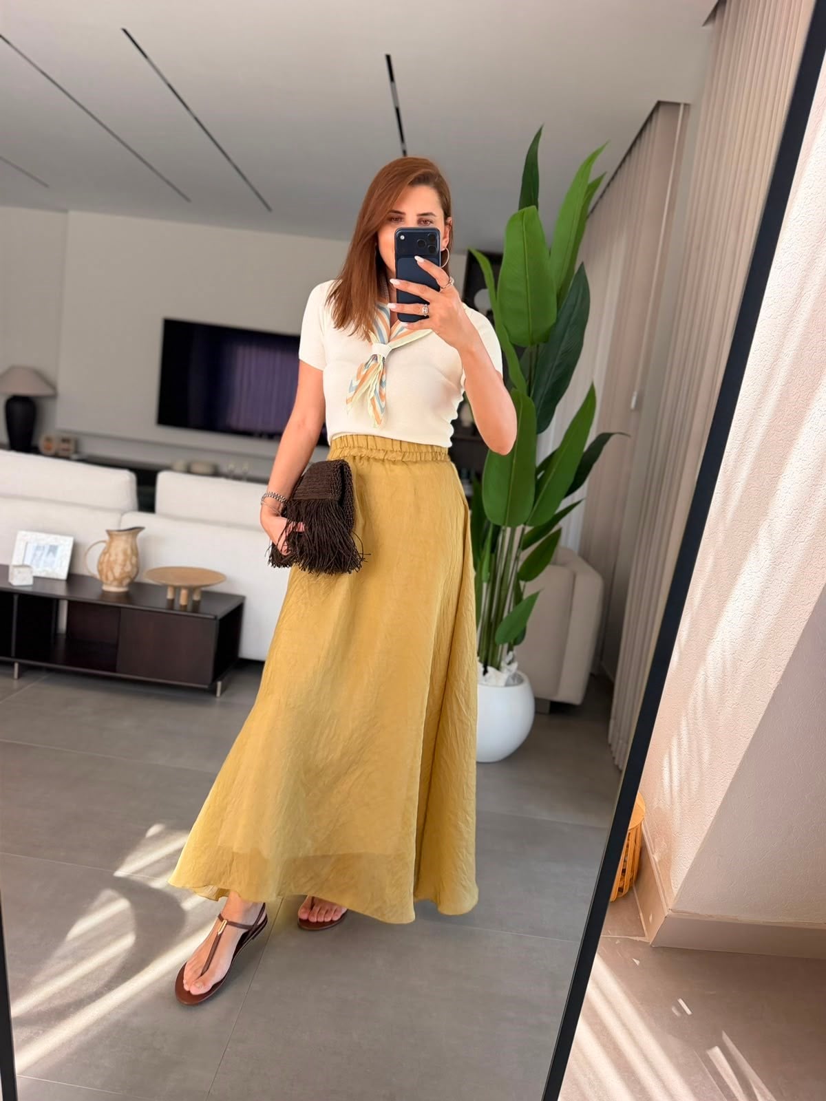 Yeşil Astarlı Lina Etek
