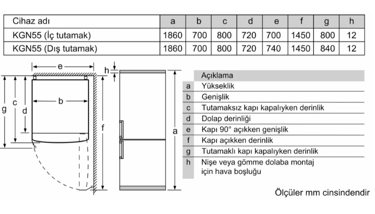 Profilo BD3055WEVN Çift Kapılı No Frost Buzdolabı