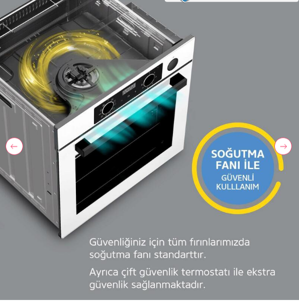 Simfer 8217 10 Fonksiyon Airfry Gri Cam Ankastre Fırın Dijital