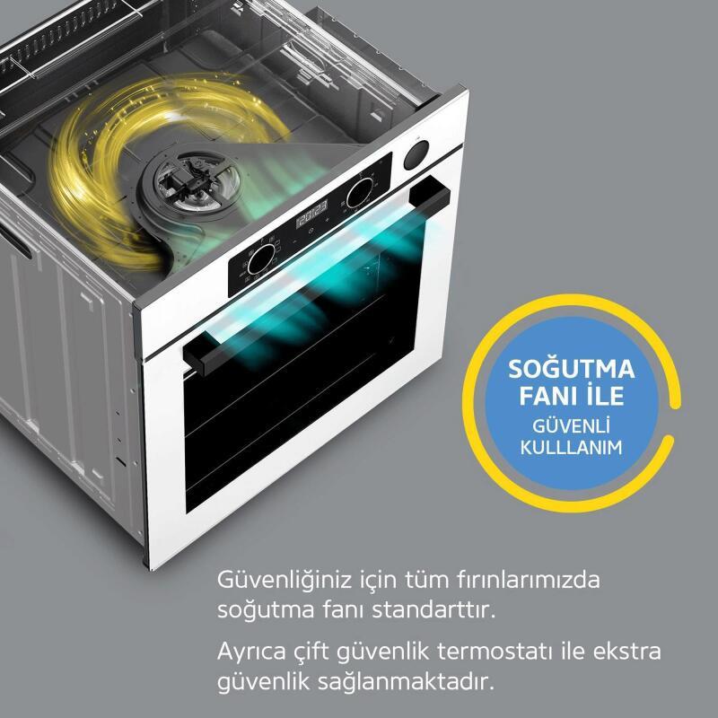 Simfer 8246 11 Fonksiyon Steam Master Ankastre Fırın Gri Cam Dijital