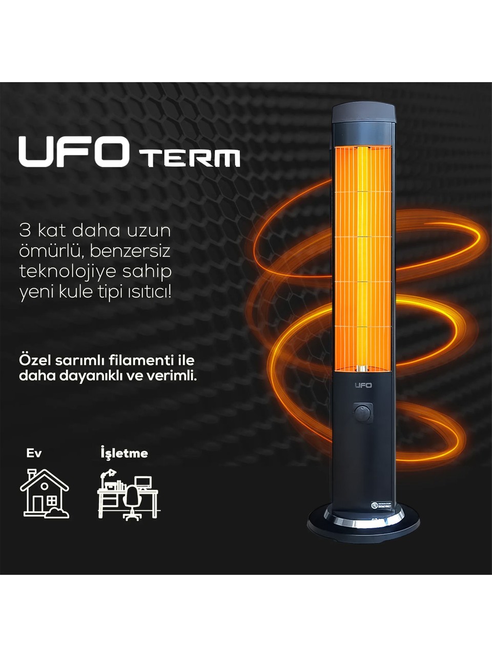 UFO Term 2300W Kule Tipi Isıtıcı