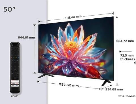TCL 50T6CGT 127 Ekran Uydu Alıcılı Google Smart QLED TV