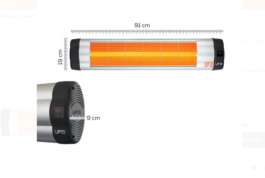 UFO Star 2300 W Duvar Tipi Isıtıcı - Uzaktan Kumandalı