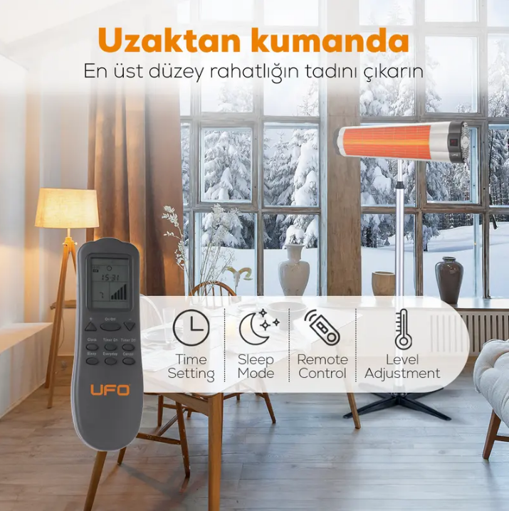 UFO Star 2300 W Duvar Tipi Isıtıcı - Uzaktan Kumandalı
