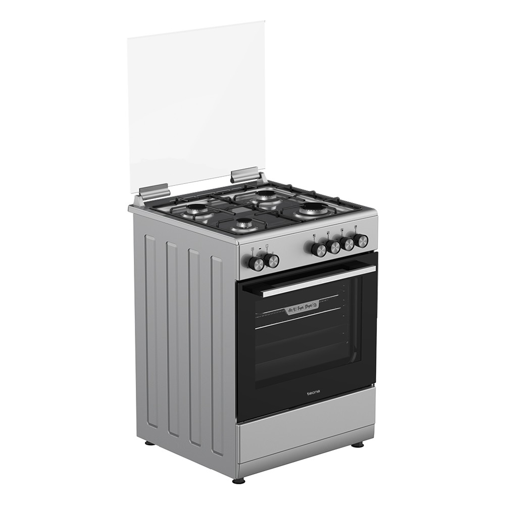 Tecna TF 604G 4 Gözü Gazlı Elektro Turbo Solo Fırın Inox Gri