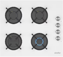 Simfer Beyaz Cam Set / 4 Fonksiyon / Turbo
