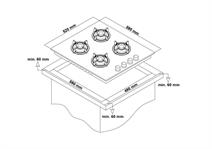 Simfer 3500 4 Gözü Gazlı 60 Cm Ankastre Siyah Cam Ocak
